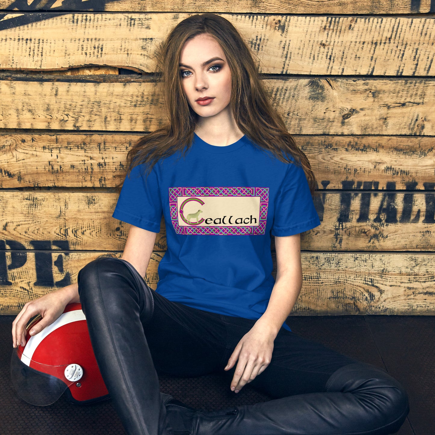 Ceallach (Kelly) Personalized Women's T-Shirt with Irish name Ceallach (Dog Design)