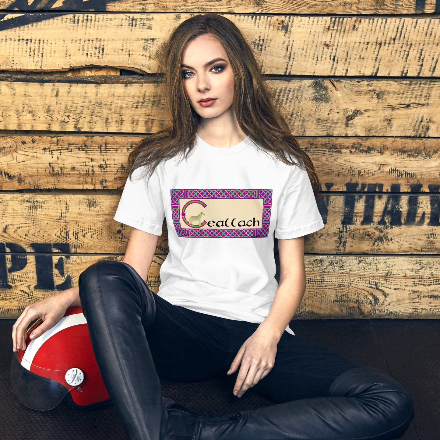 Ceallach (Kelly) Personalized Women's T-Shirt with Irish name Ceallach (Dog Design)