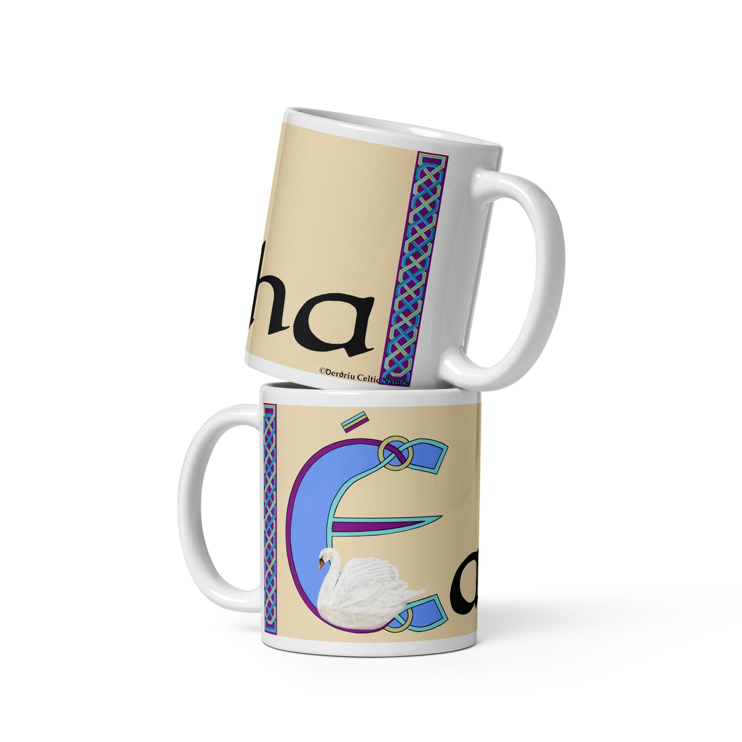 Éabha (Eva) - Personalized white glossy mug with Irish name Éabha (Free Shipping)