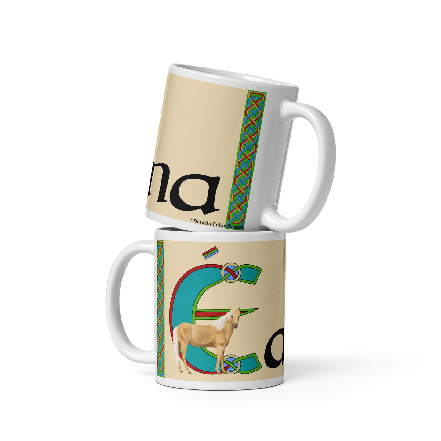 Éanna (Enda) - Personalized white glossy mug with the Irish name Éanna (Free Shipping)