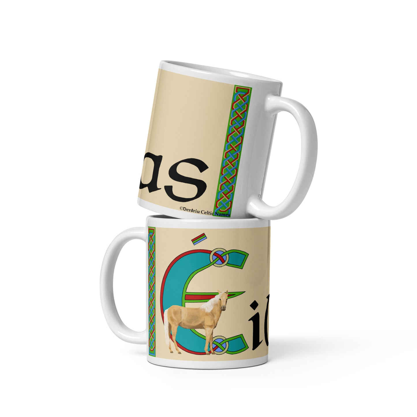 Éilias (Elijah) - Personalized white glossy mug with the Irish name Éilias (Free Shipping)