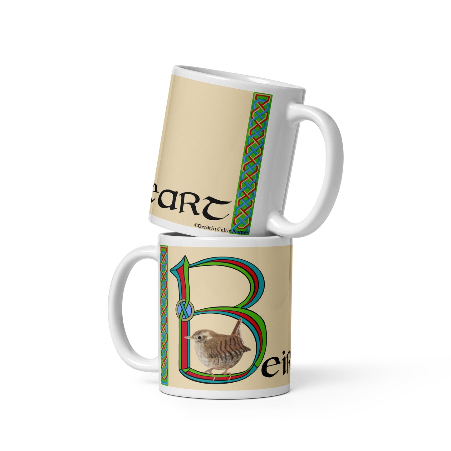 Beircheart (Benjamin) - Personalized white glossy mug with Irish name Beircheart (Free Shipping)