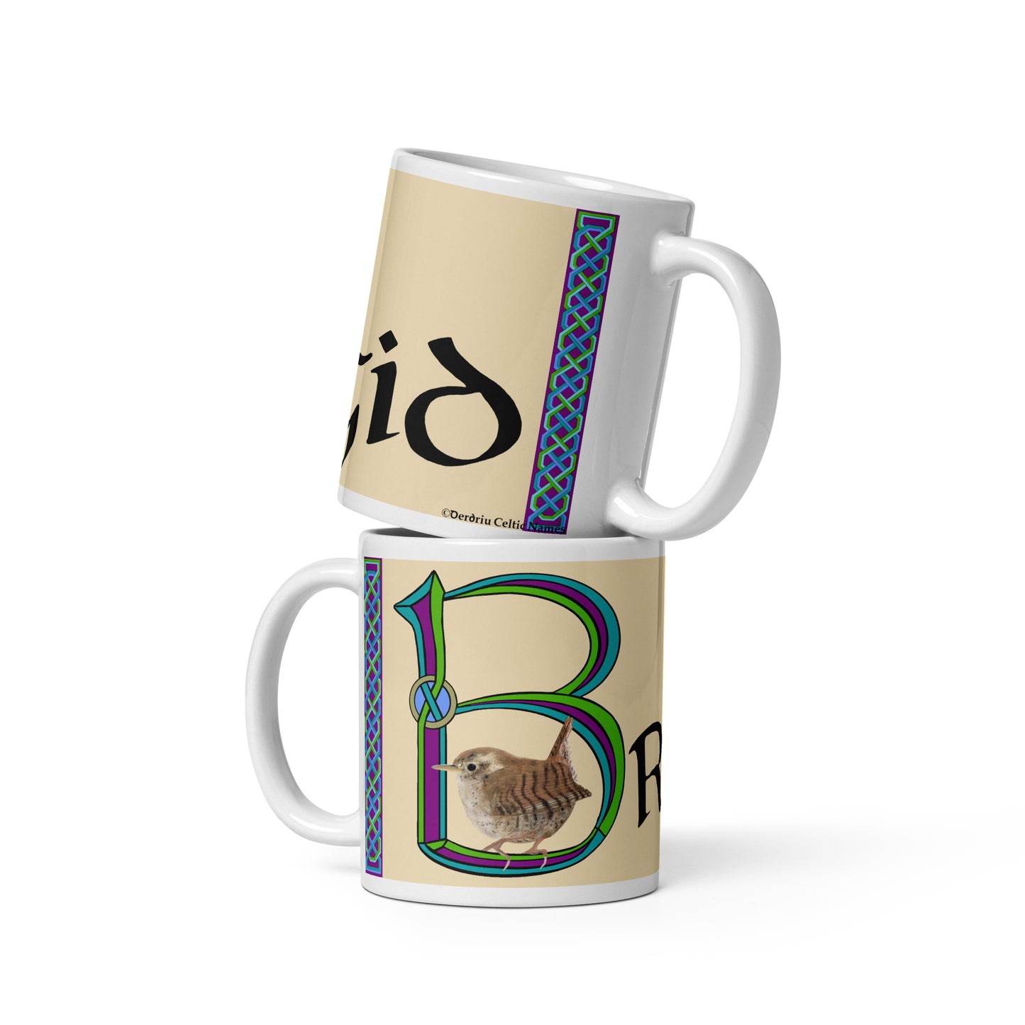 Brigid (Bridget) - Personalized white glossy mug with Irish name Brigid (Free Shipping)