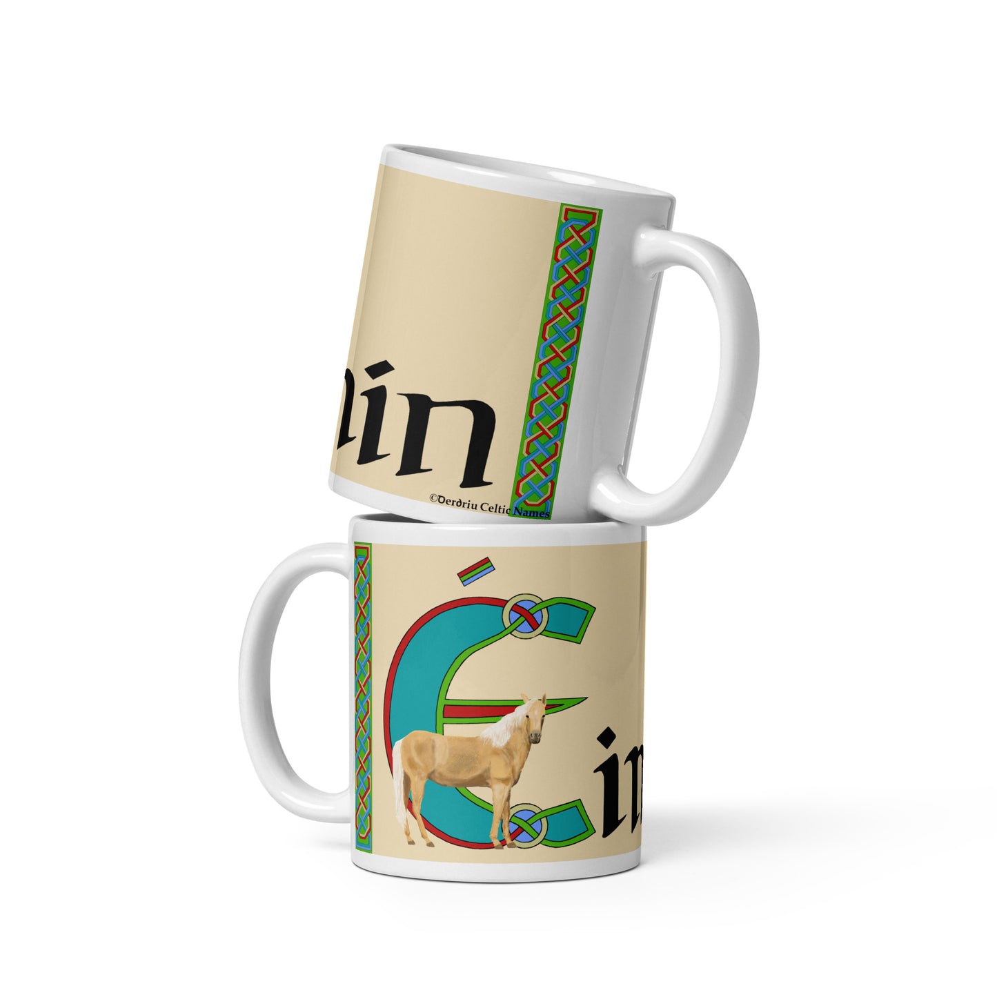 Éimhín (Evan) - Personalized white glossy mug with the Irish name Éimhín (Free Shipping)