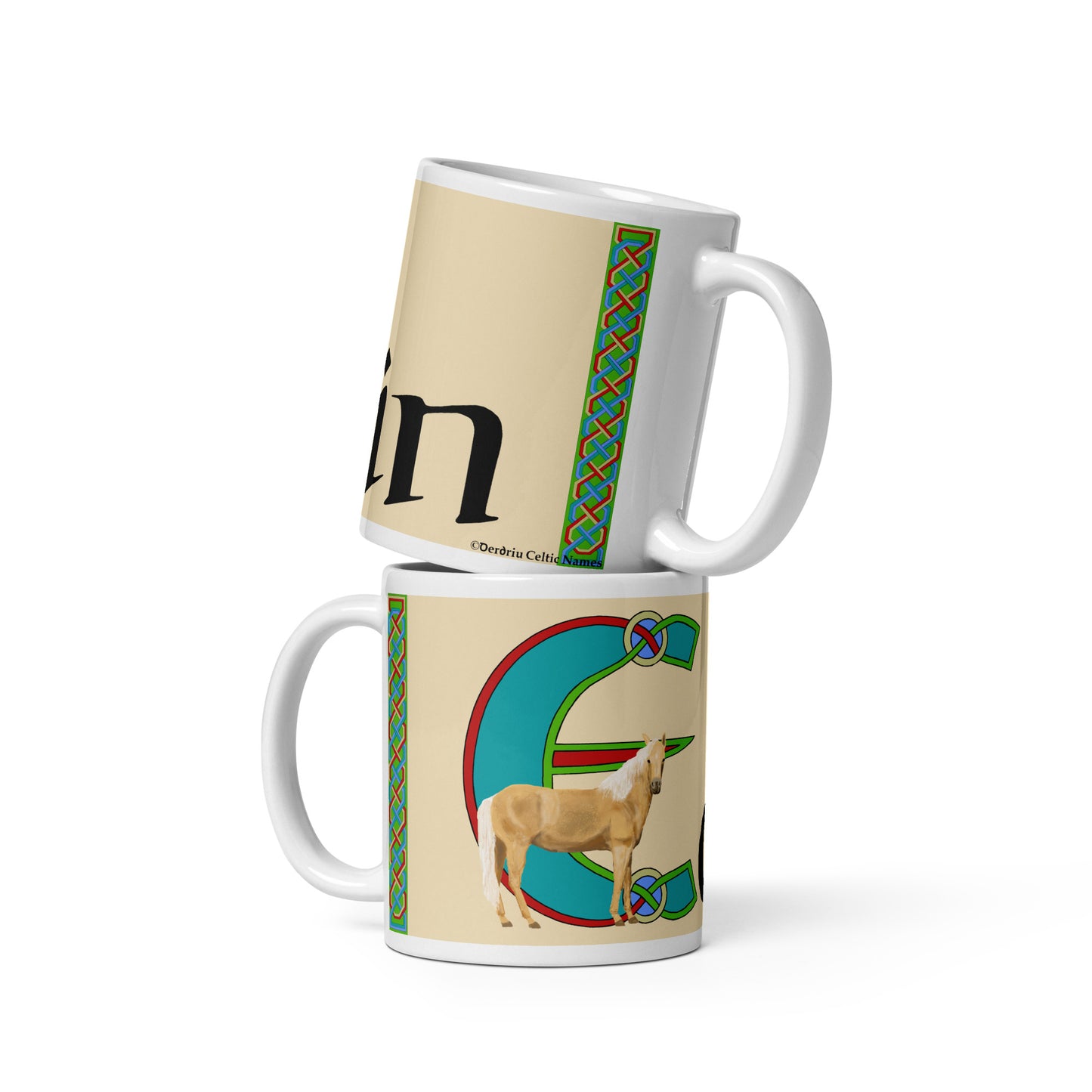 Eóin (John) - Personalized white glossy mug with the Irish name Eóin (Free Shipping)