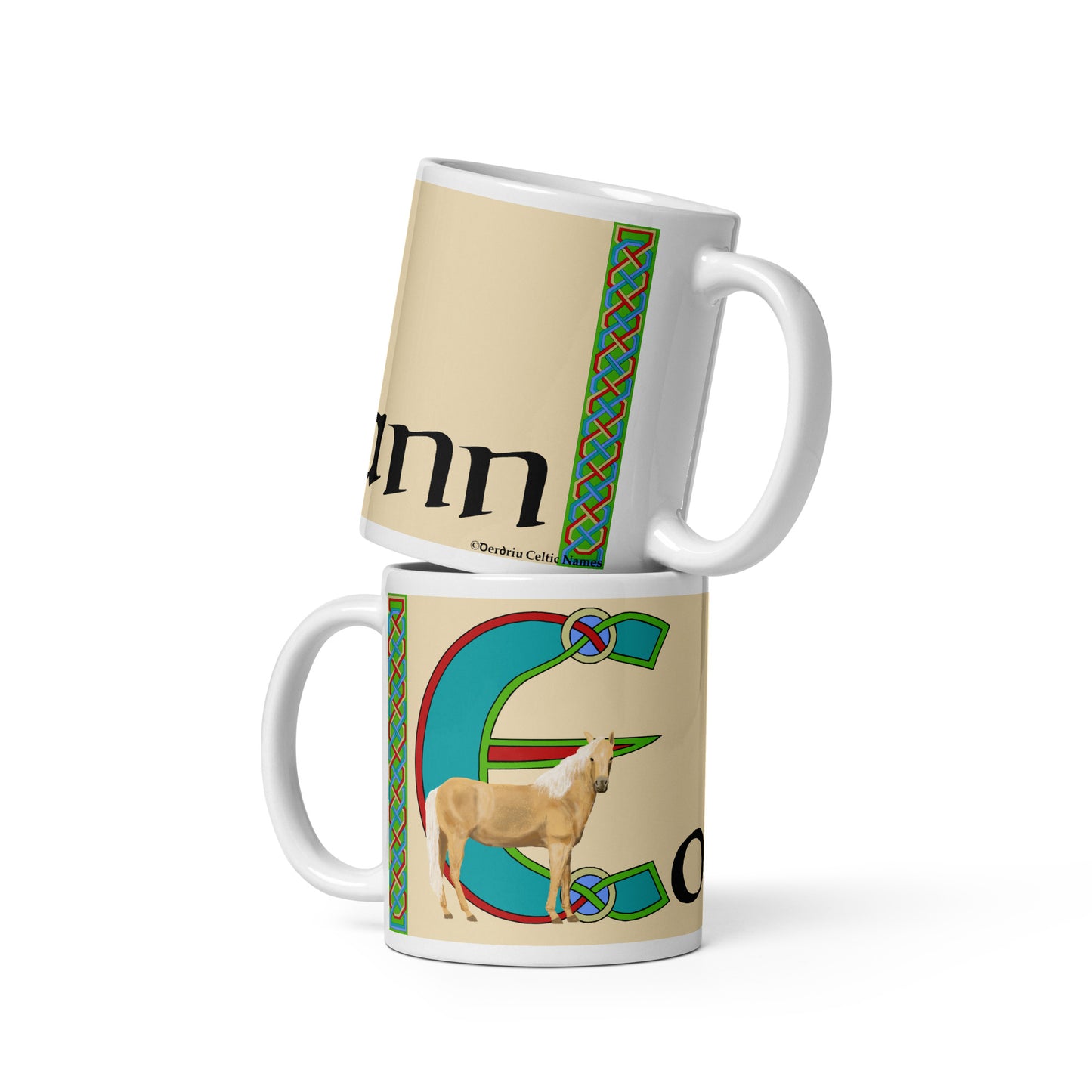 Eolann (Olan) - Personalized white glossy mug with the Irish name Eolann (Free Shipping)