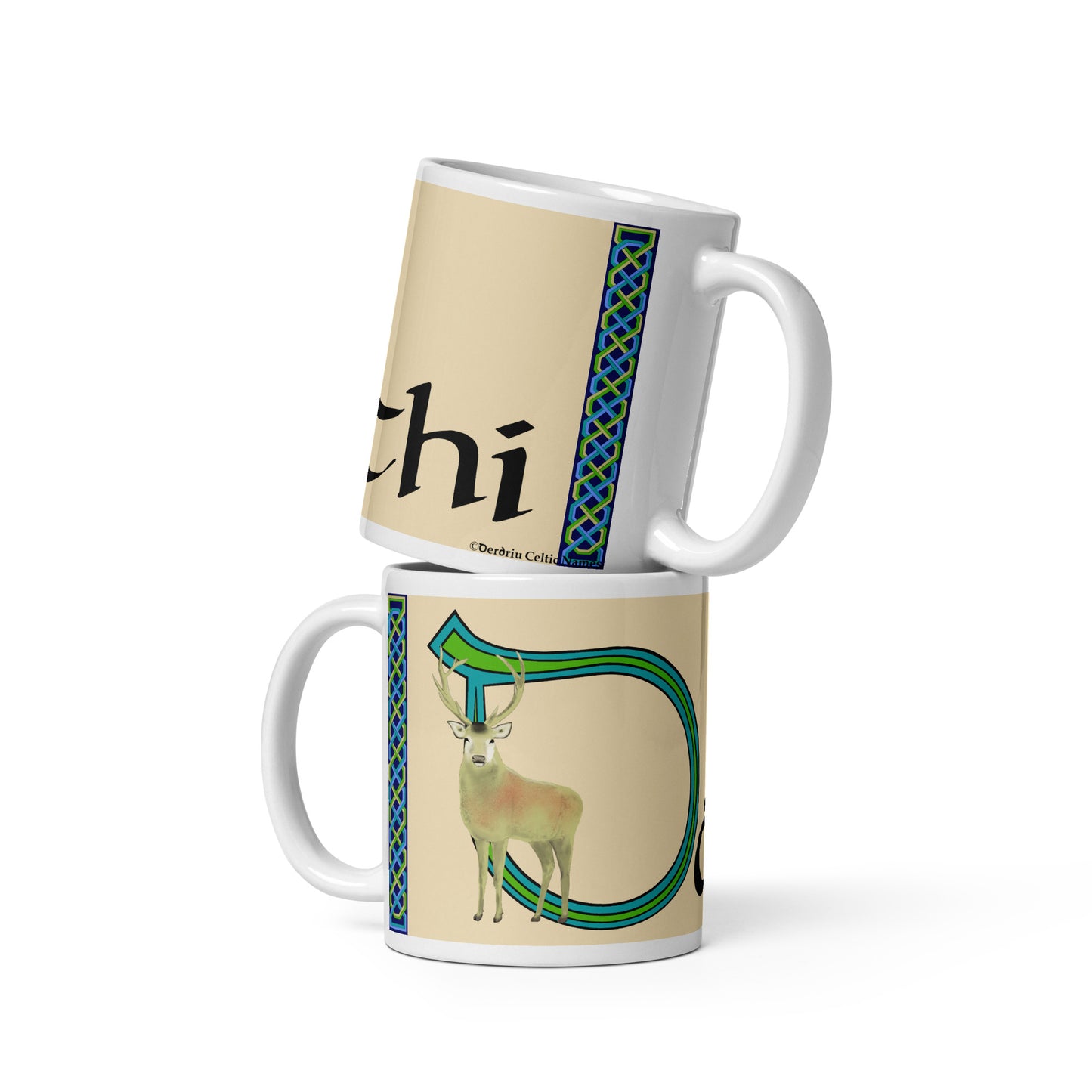 Dáithí (David) - Personalized white glossy mug with Irish name Dáithí (Free Shipping)