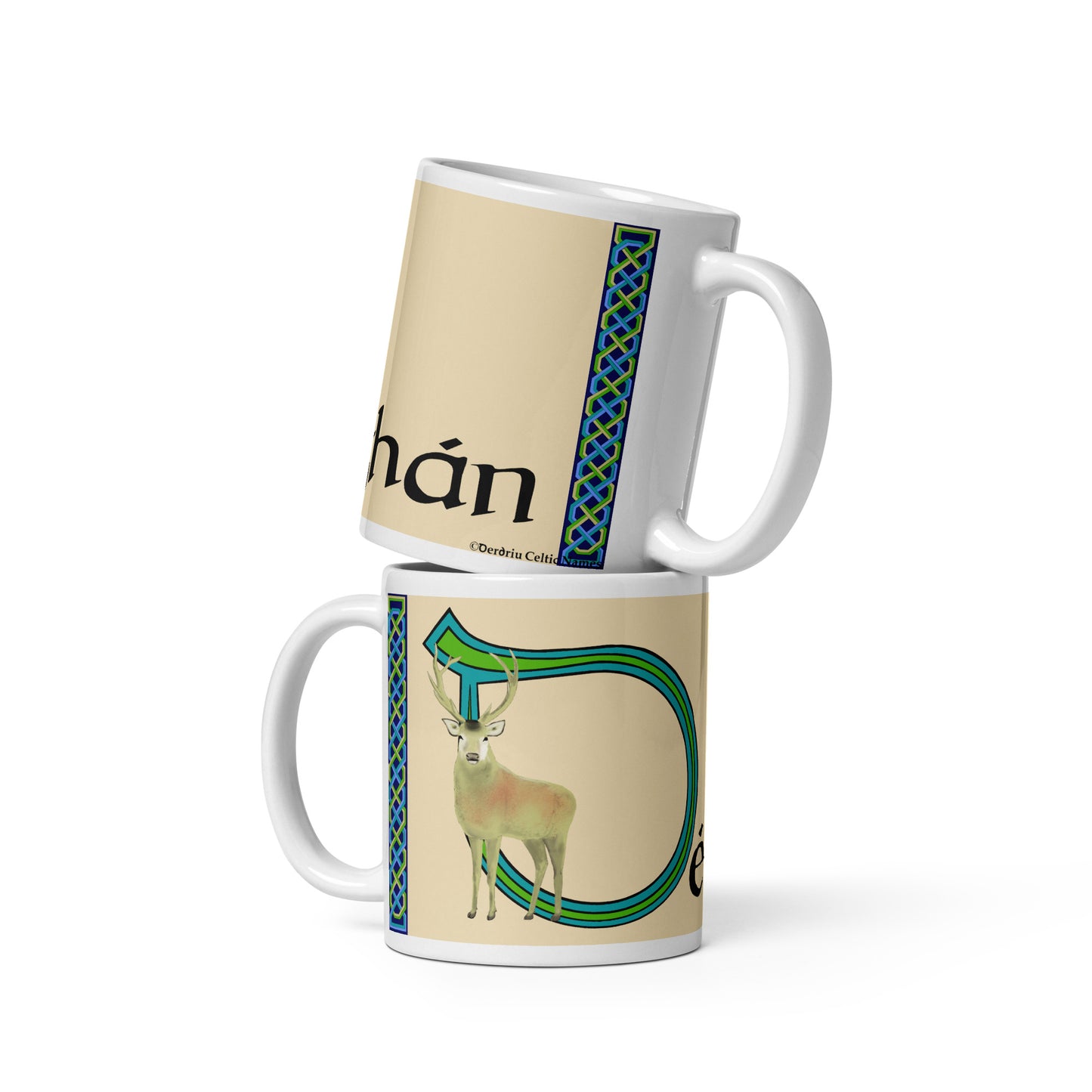 Déaghán (Dean) - Personalized white glossy mug with Irish name Déaghán (Free Shipping)