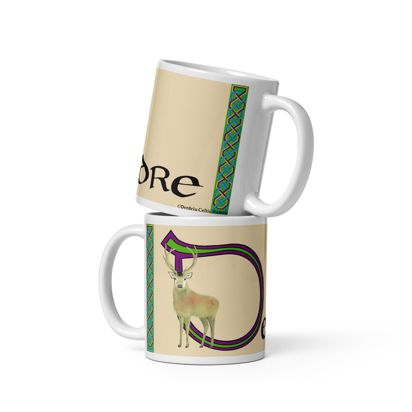 Deirdre - Personalized white glossy mug with Irish name Deirdre (Free Shipping)