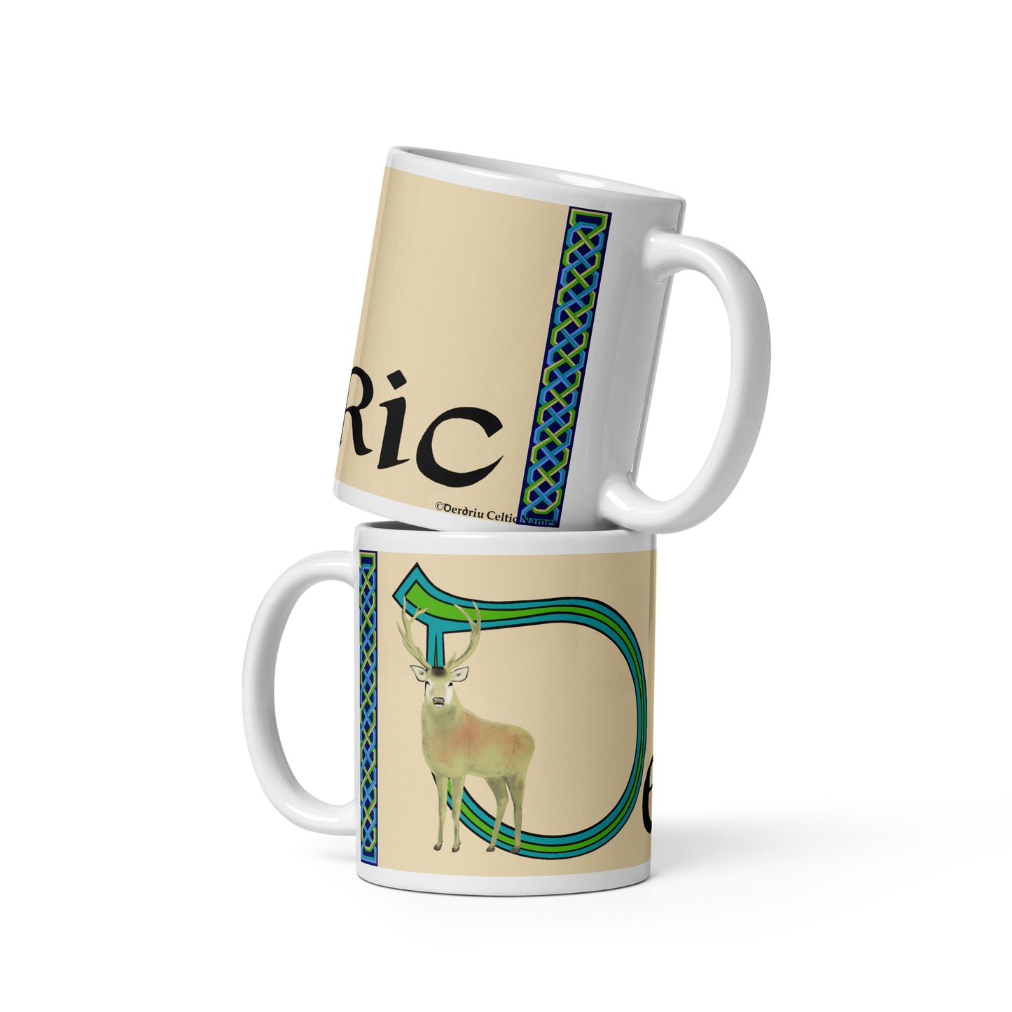 Deiric (Derek) - Personalized white glossy mug with Irish name Deiric (Free Shipping)