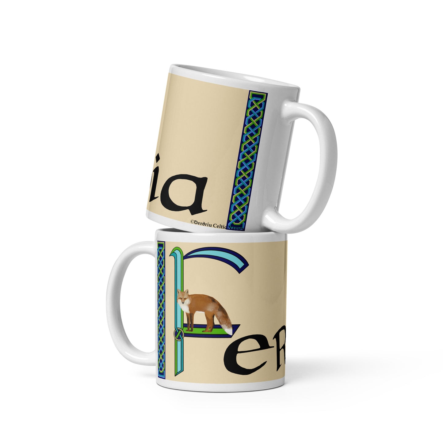 Ferdia - Personalized white glossy mug with Irish name Ferdia (Free Shipping)