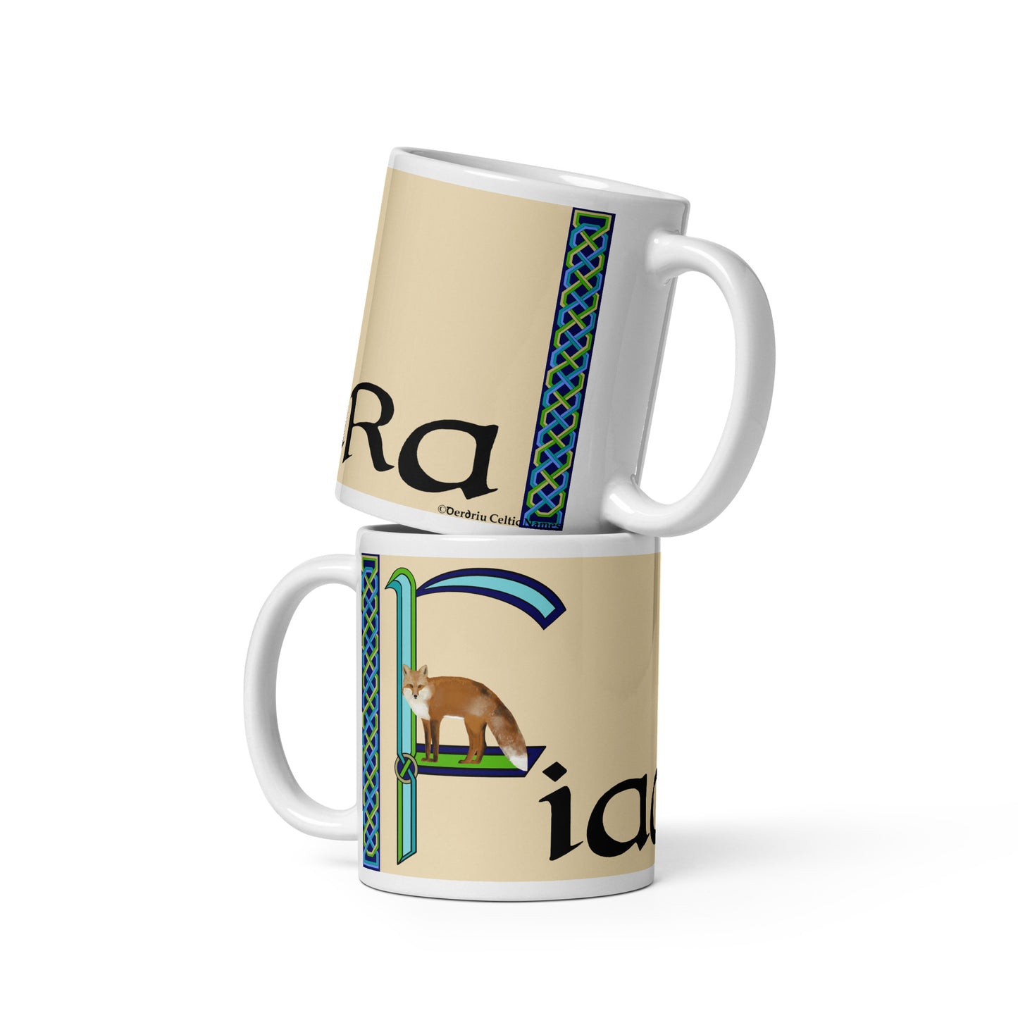 Fiachra - Personalized white glossy mug with Irish name Fiachra (Free Shipping)