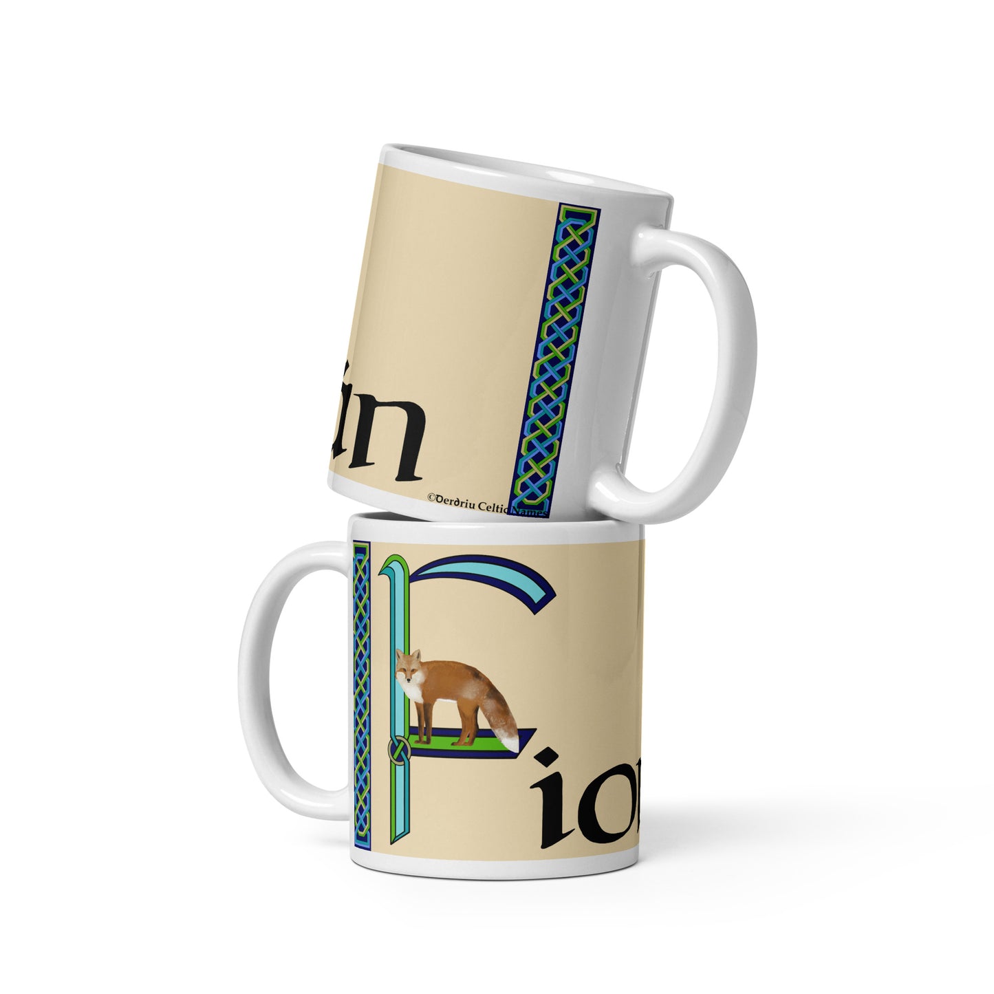 Fionán (Fionan)- Personalized white glossy mug with Irish name Fionán (Free Shipping)