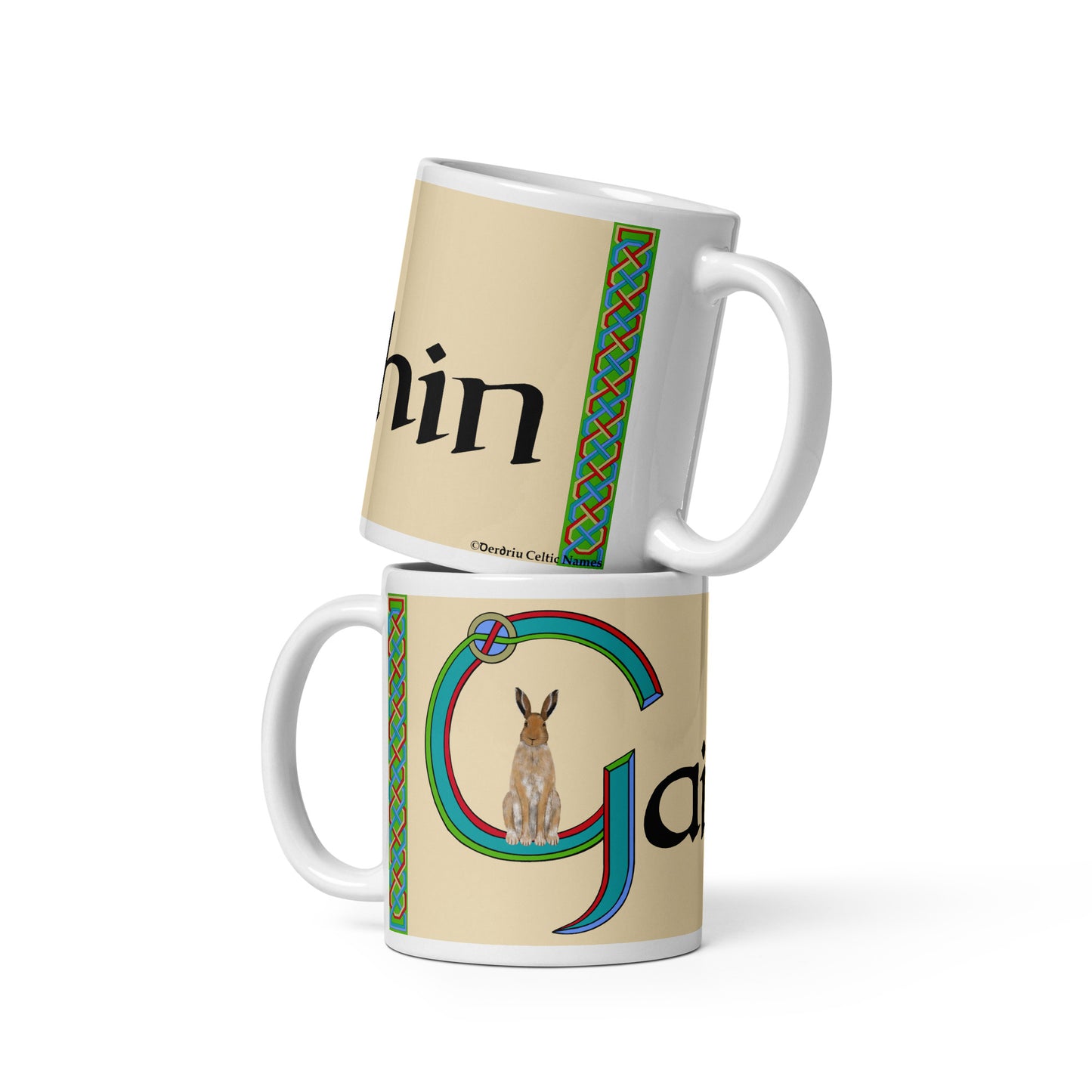 Gaibhin (Gavin) - Personalized white glossy mug with Irish name Gaibhin (Free Shipping)