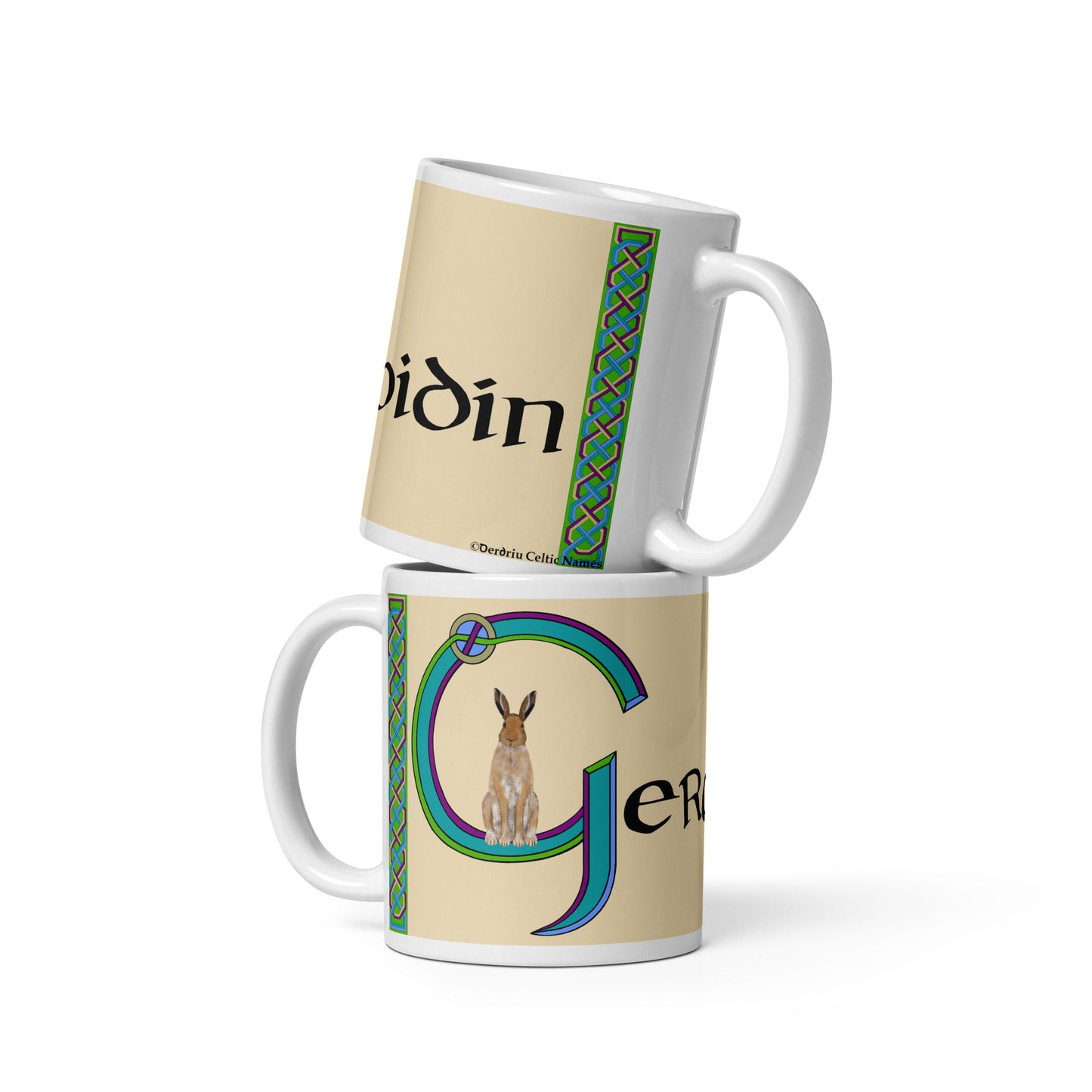 Geraroidín (Geraldine) - Personalized white glossy mug with Irish name Geraroidín (Free Shipping)