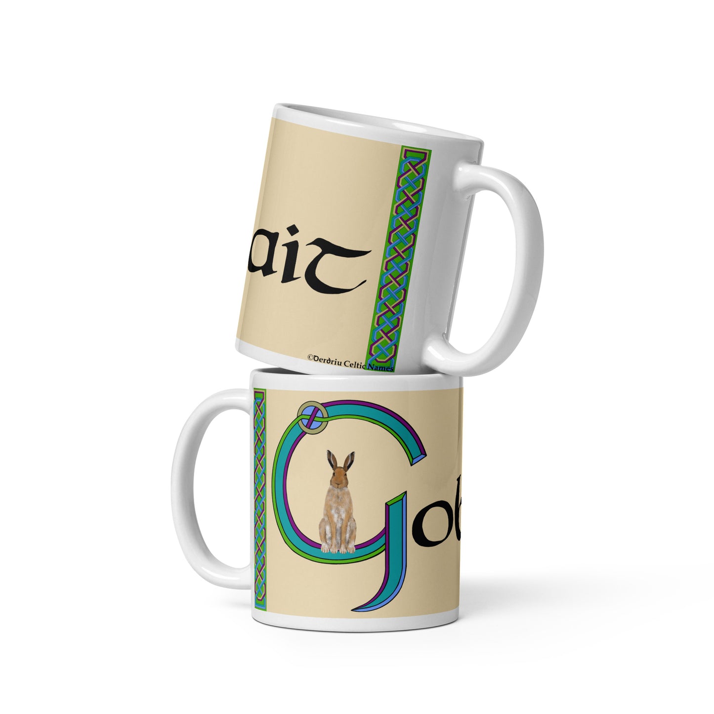 Gobnait (Deborah) - Personalized white glossy mug with Irish name Gobnait (Free Shipping)