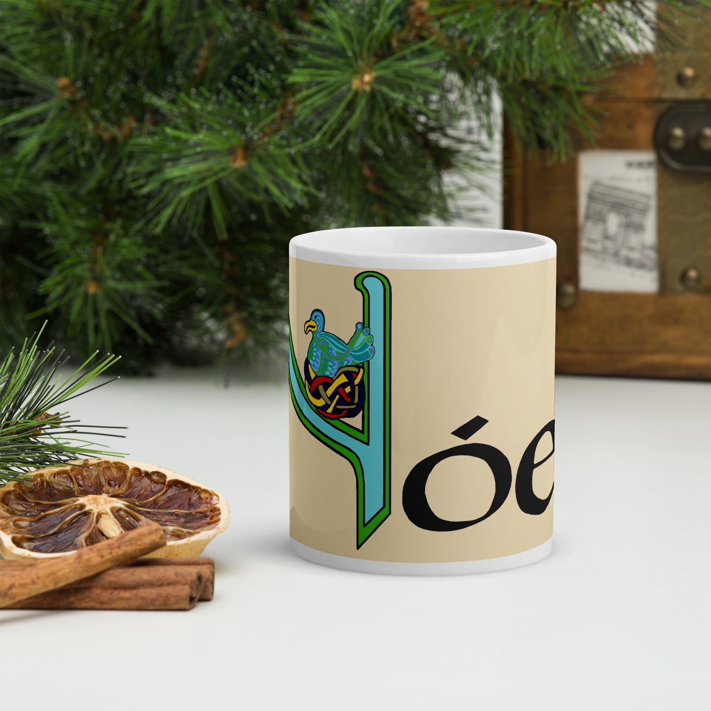 Nóe (Noah) - Personalized white glossy mug with Irish name Nóe (Free Shipping)