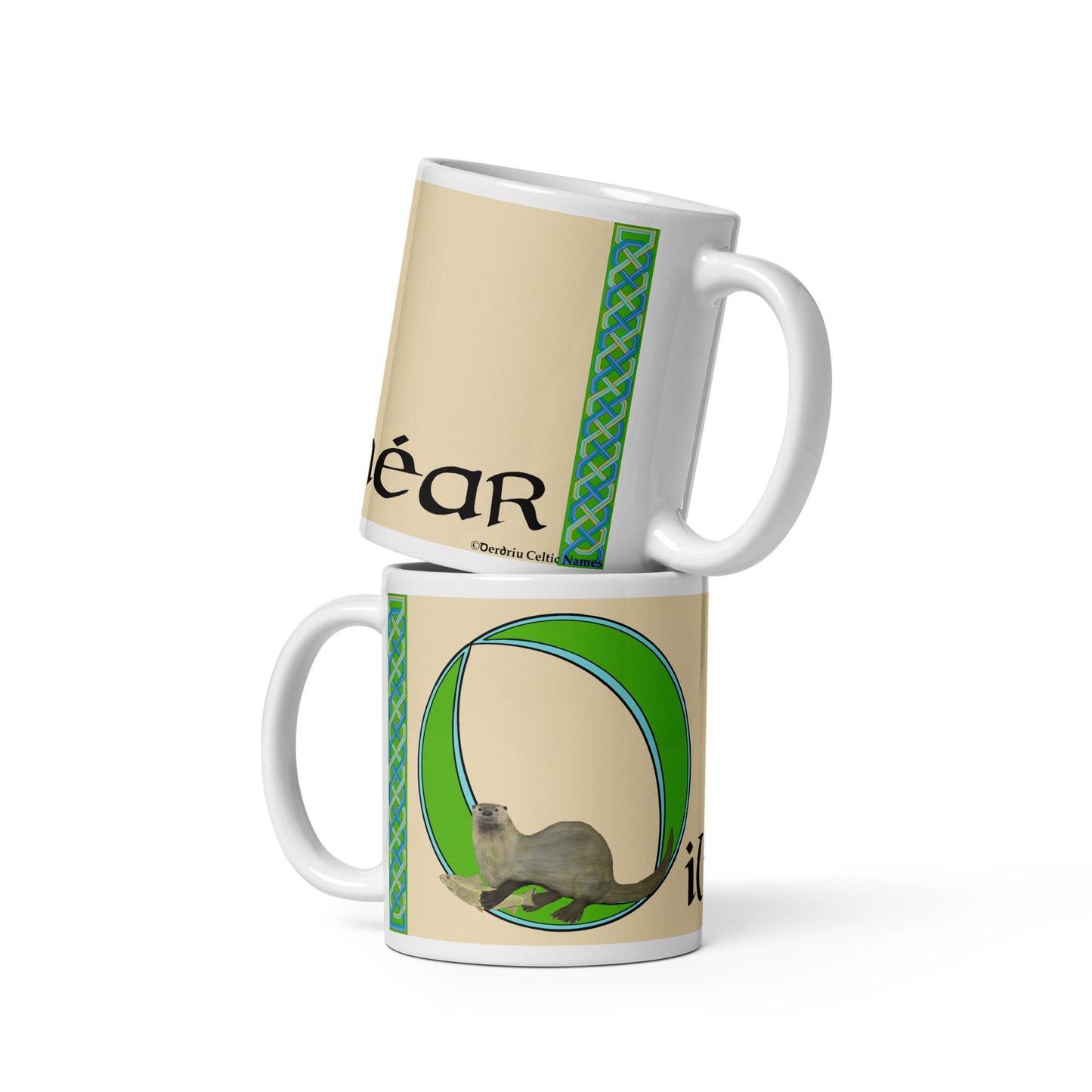 Oilibhéar (Oliver) - Personalized white glossy mug with Irish name Oilibhéar (Free Shipping)