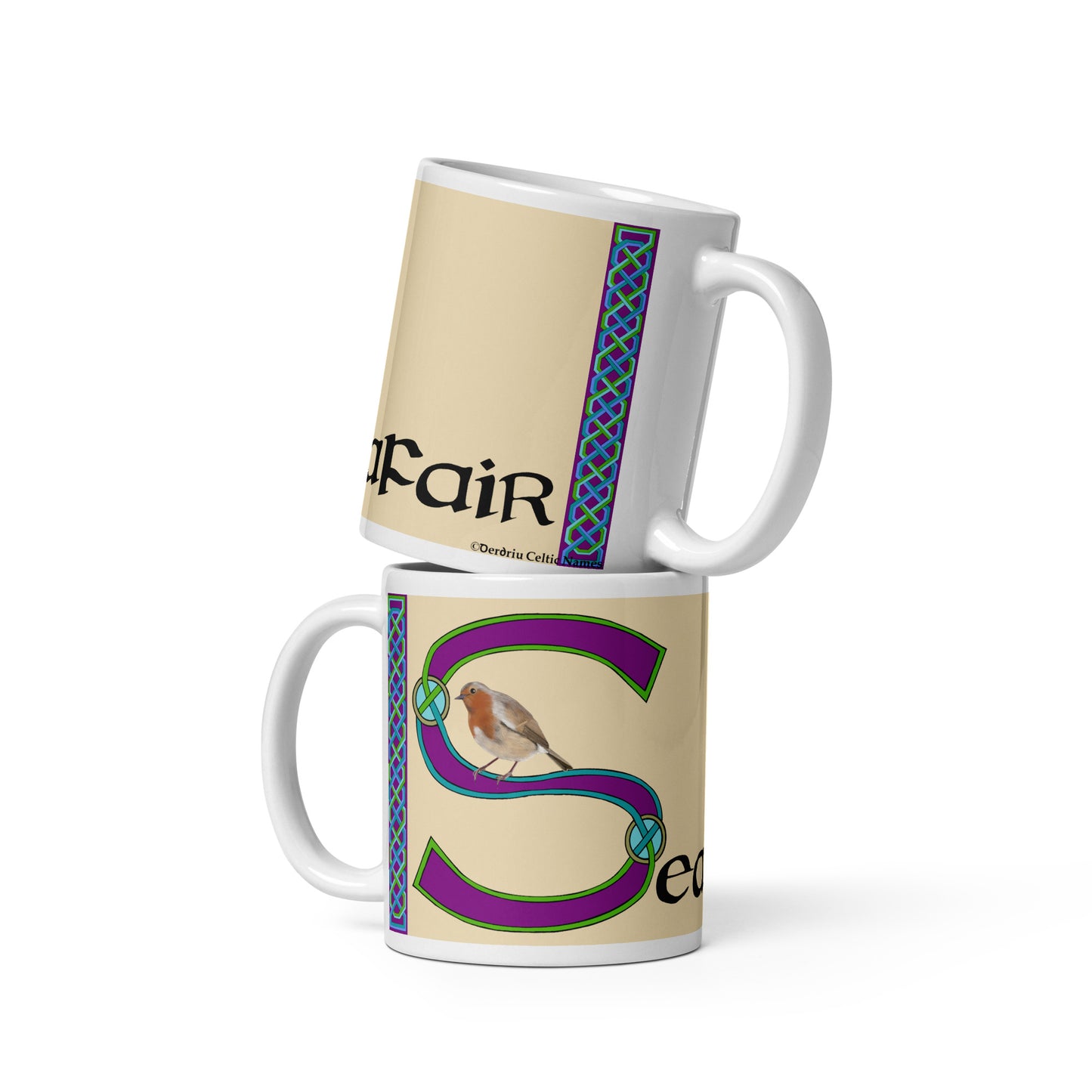 Seannafair (Jennifer) - Personalized white glossy mug with Irish name Seannafair (Free Shipping)