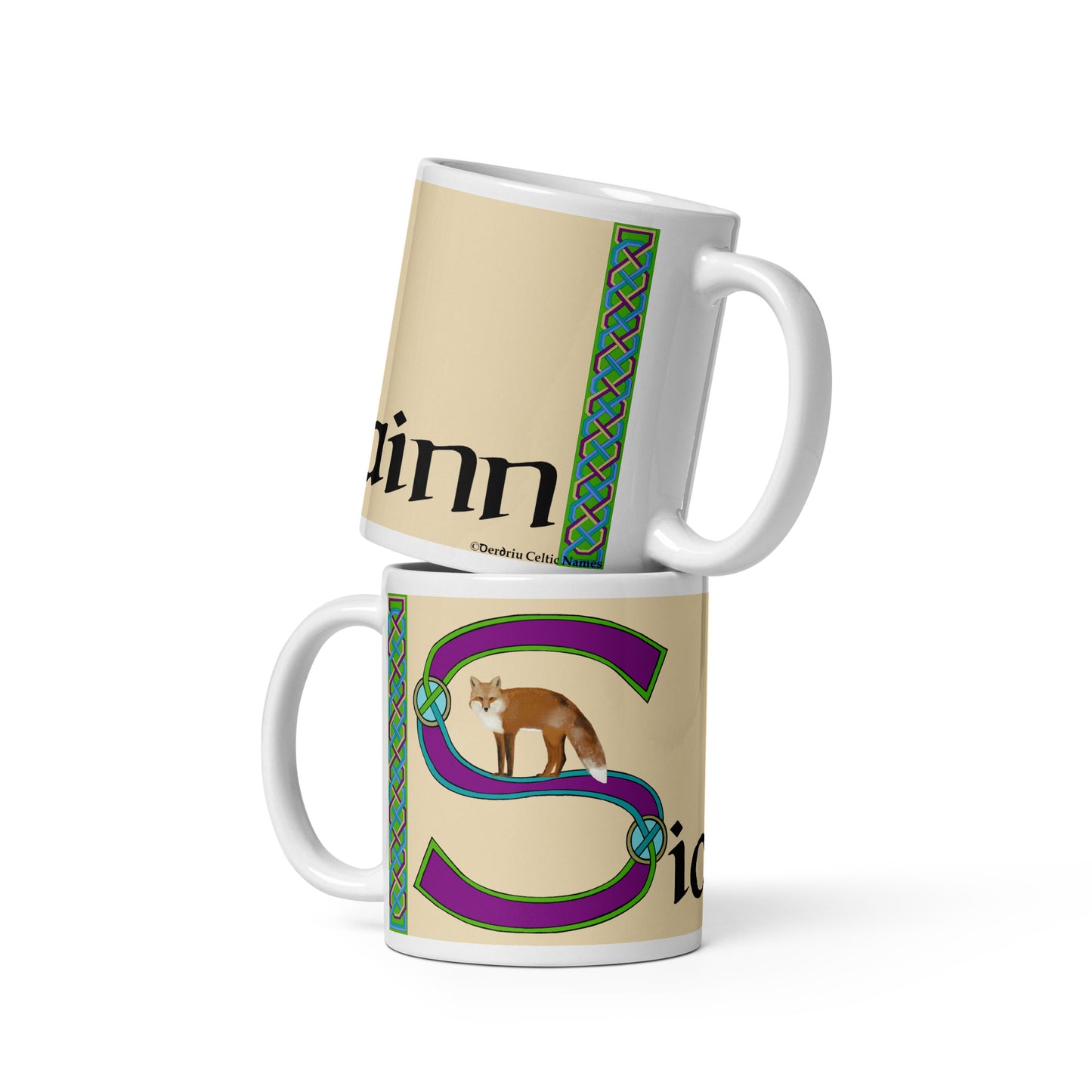 Sionainn (Shannon) - Personalized white glossy mug with Irish name Sionainn (Free Shipping)