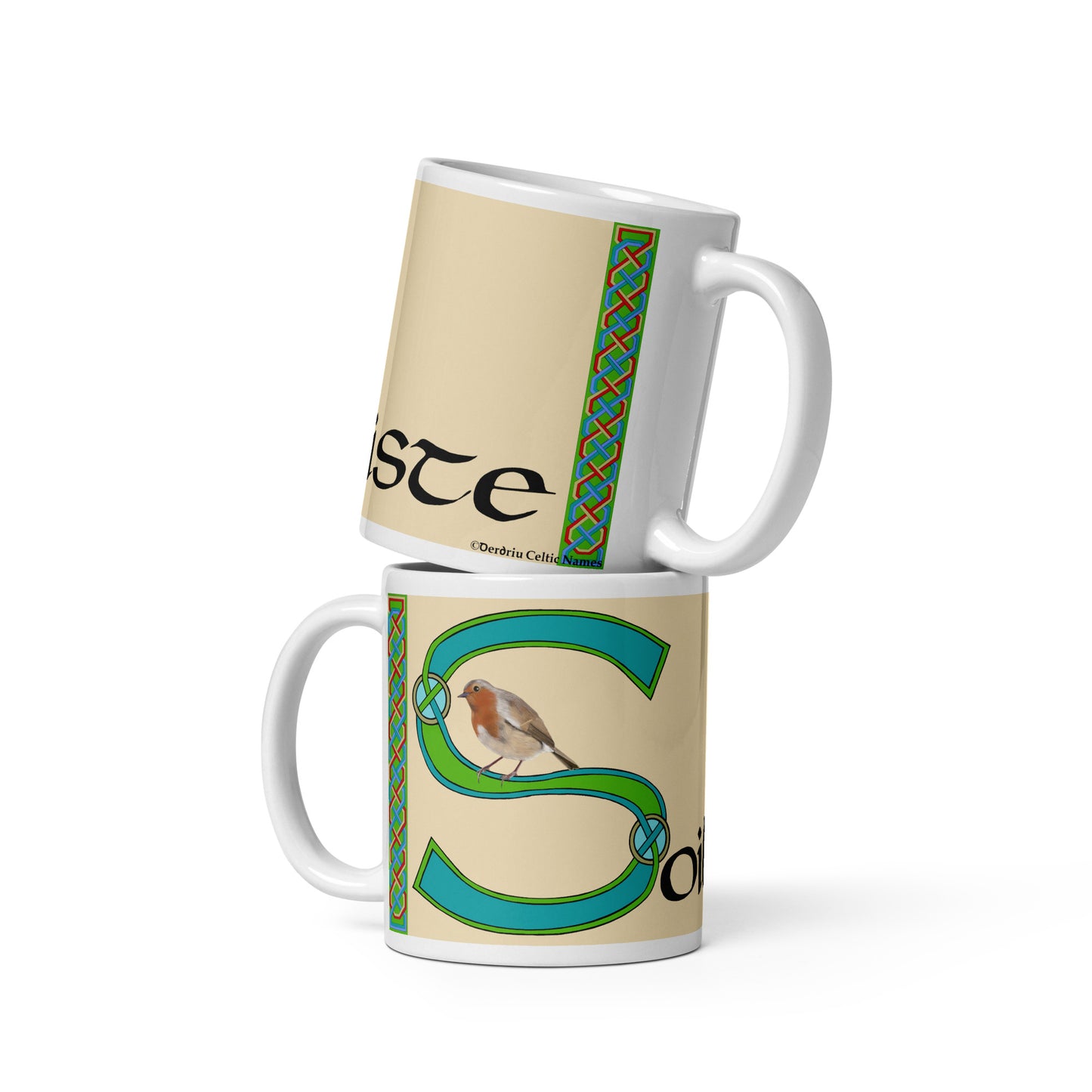 Soibáiste (Sebastian) - Personalized white glossy mug with Irish name Soibáiste (Free Shipping)