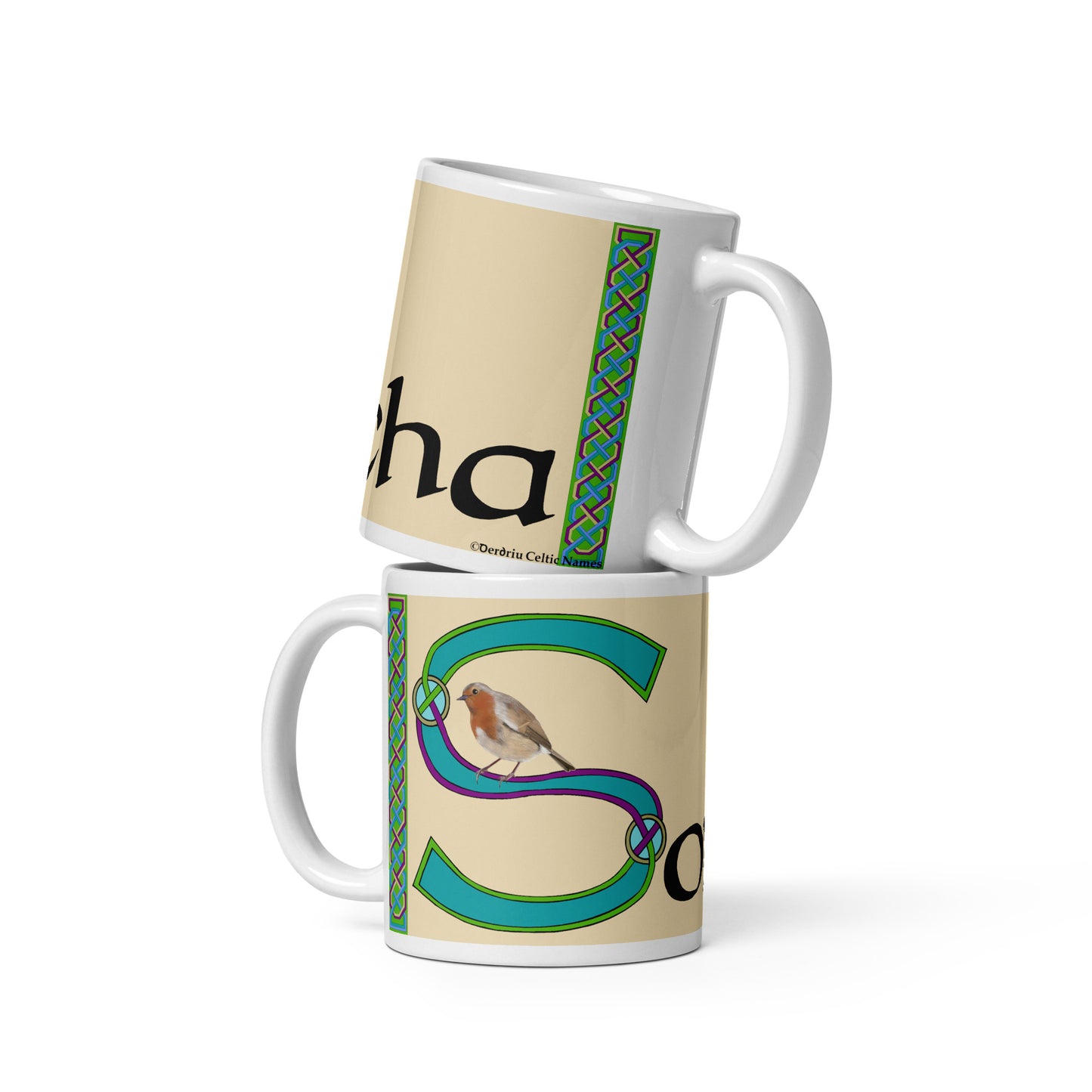 Sorcha (Claire) - Personalized white glossy mug with Irish name Sorcha (Free Shipping)