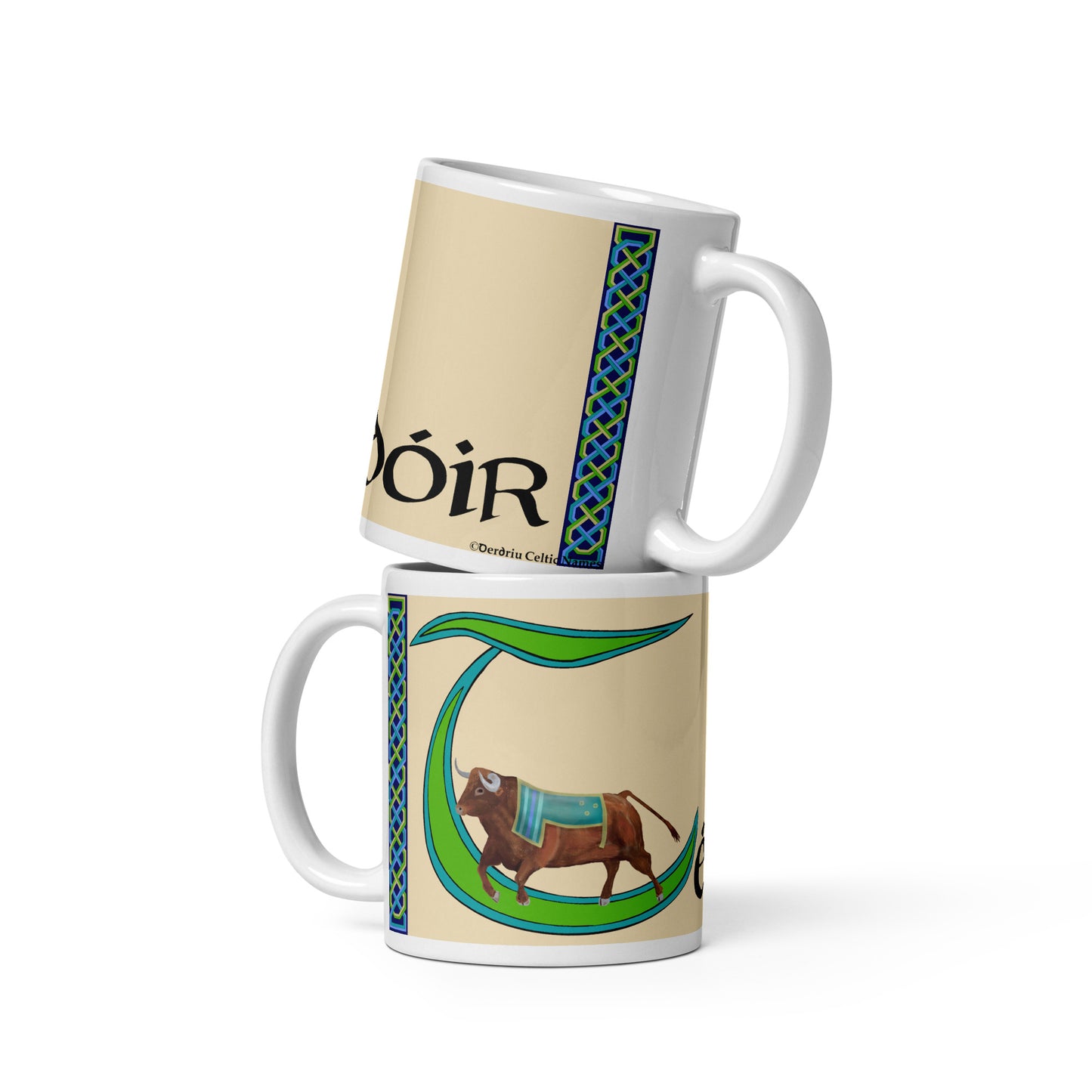 Téadóir (Theo) - Personalized white glossy mug with Irish name Téadóir (Free Shipping)