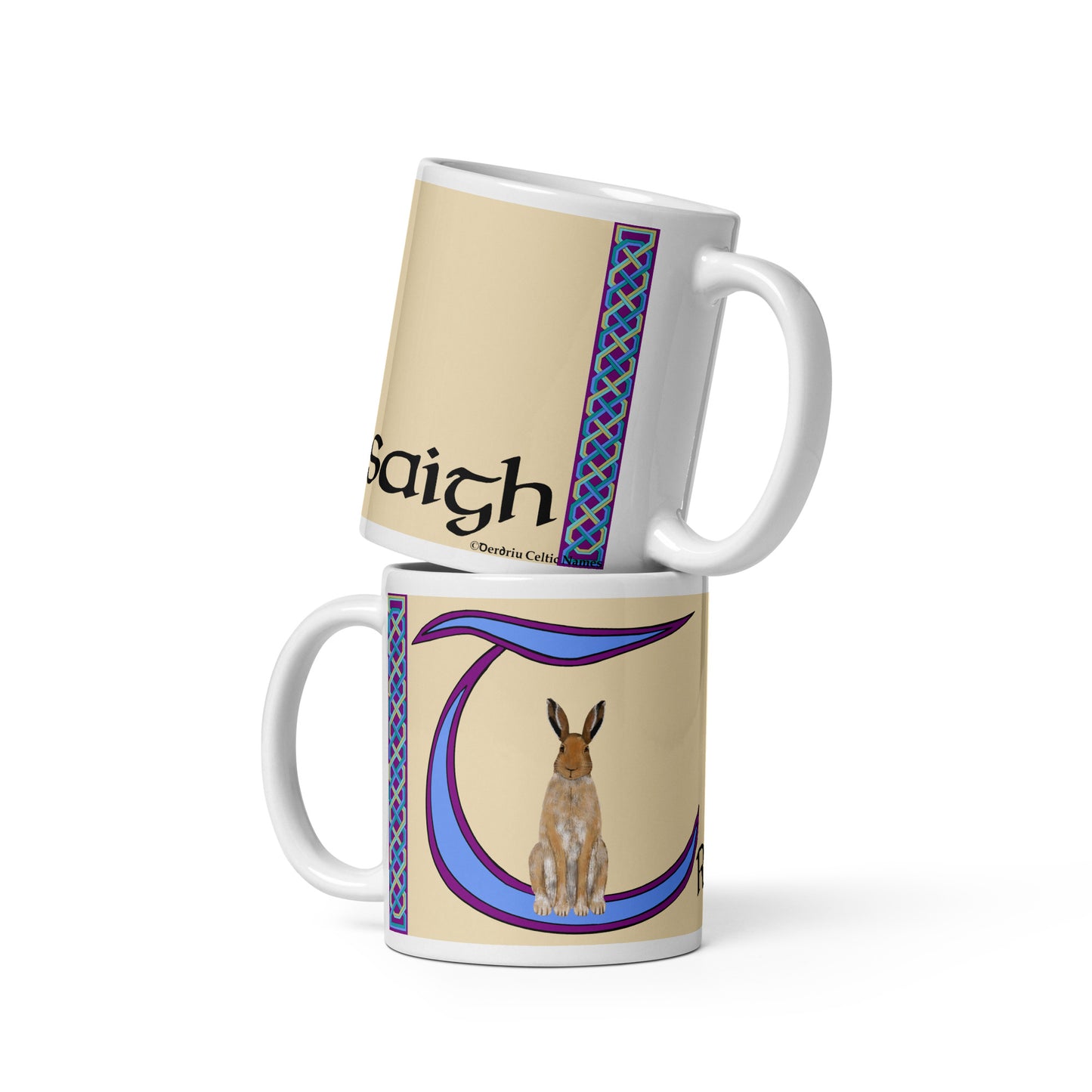 Treasaigh (Tracey) - Personalized white glossy mug with Irish name Treasaigh (Free Shipping)