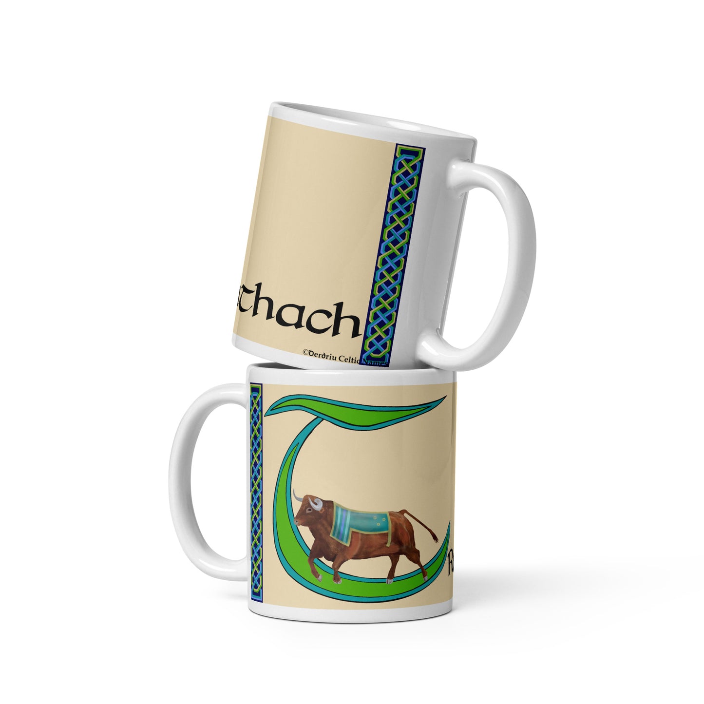 Troighthach (Troy) - Personalized white glossy mug with Irish name Troighthach (Free Shipping)