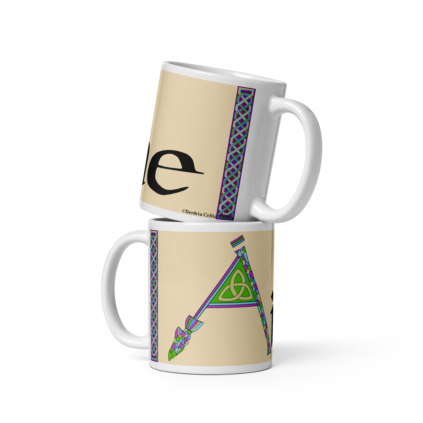 Áine (Ann) - Personalized white glossy mug with Irish name Áine (Free Shipping)