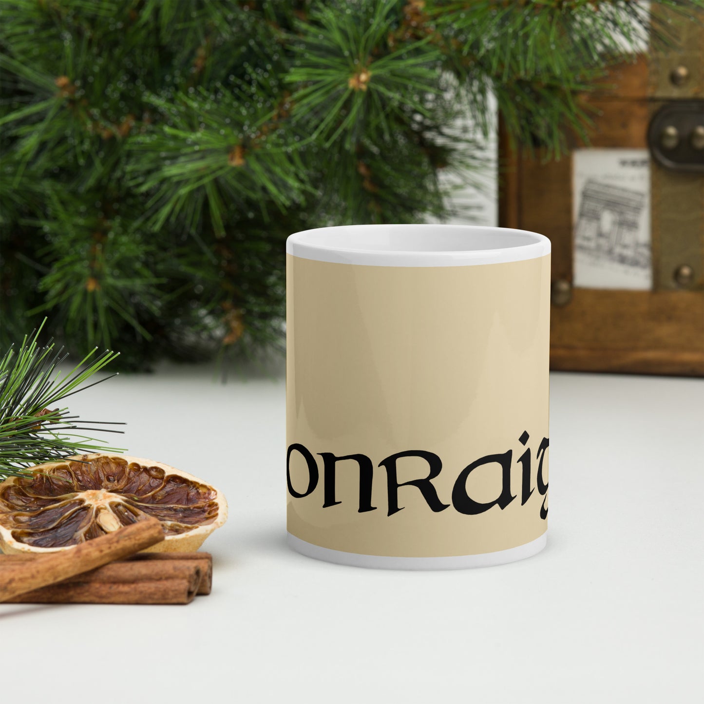 Ionraigh (Zara) - Personalized white glossy mug with Irish name Ionraigh (Free Shipping)