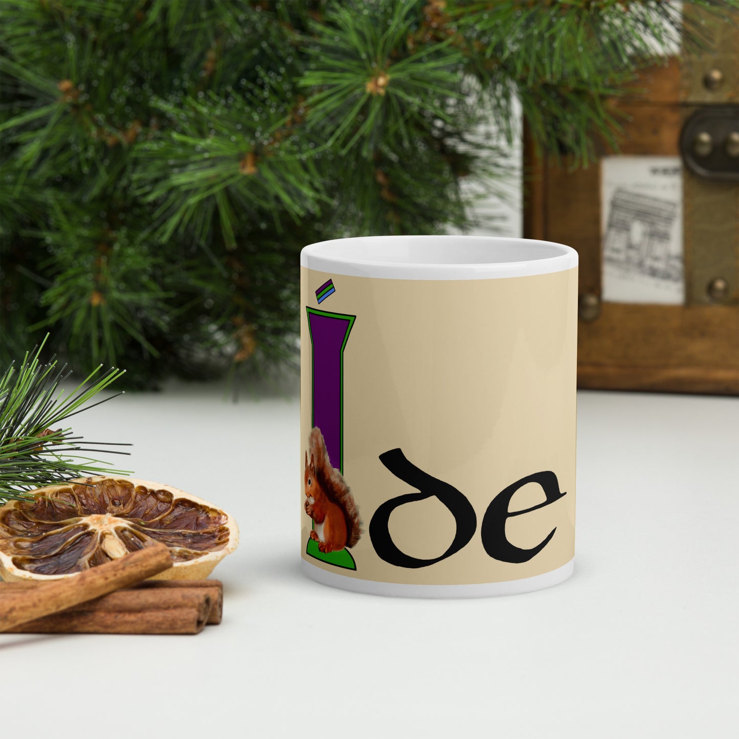 Íde (Ida) - Personalized white glossy mug with Irish name Íde (Free Shipping)