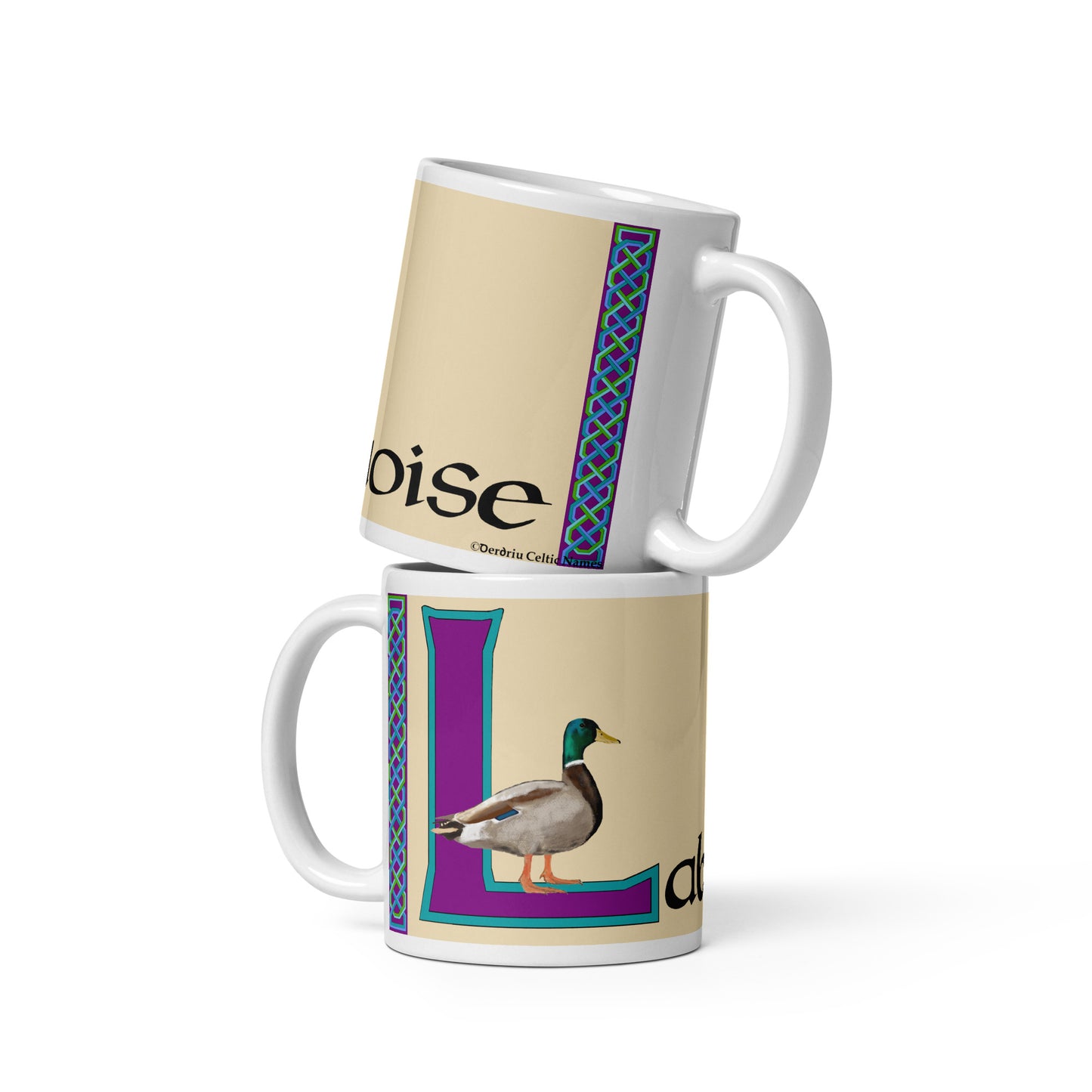 Labhaoise (Eloise) - Personalized white glossy mug with Irish name Labhaoise (Free Shipping)