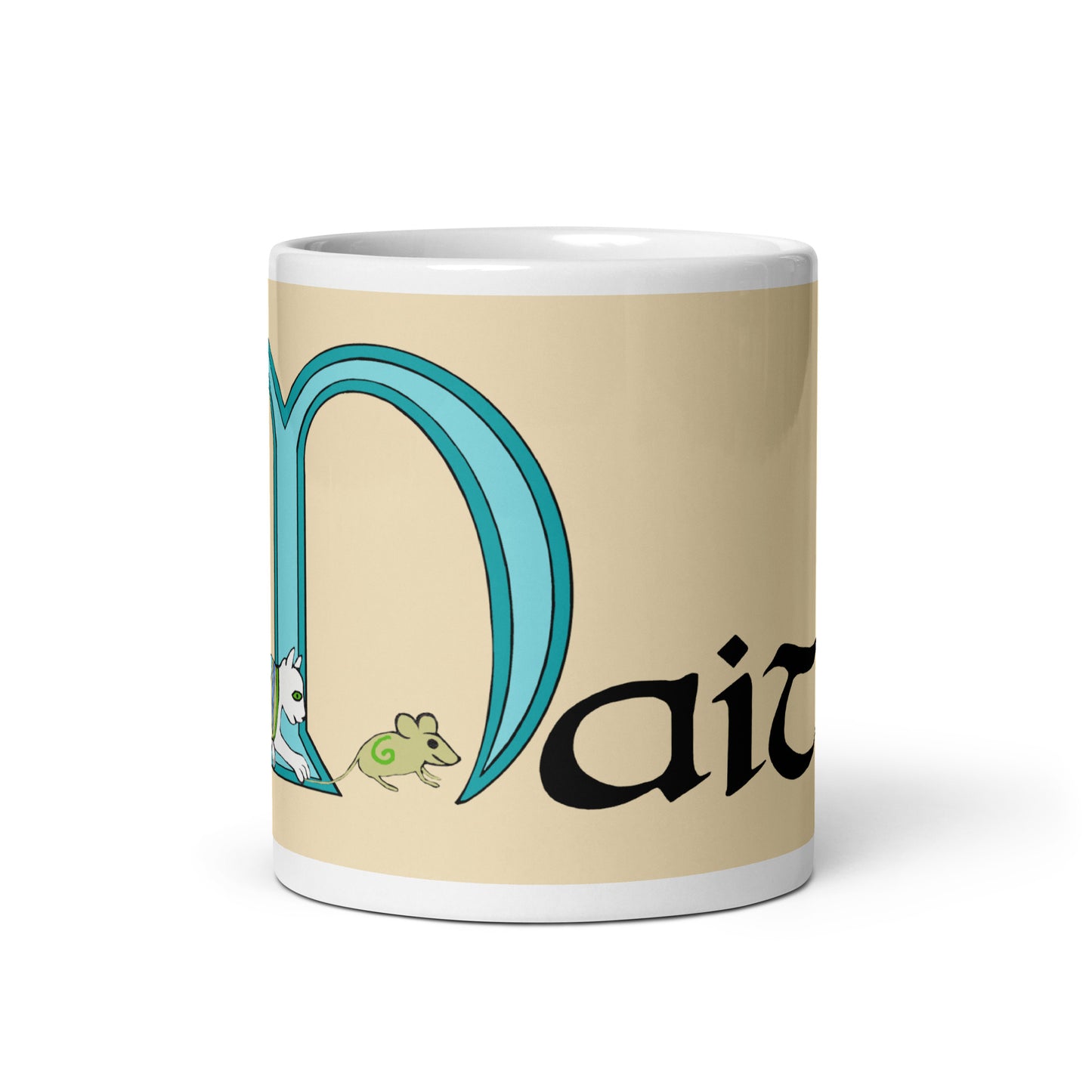 Maitiú (Matthew) - Personalized white glossy mug with Irish name Maitiú (Free Shipping)