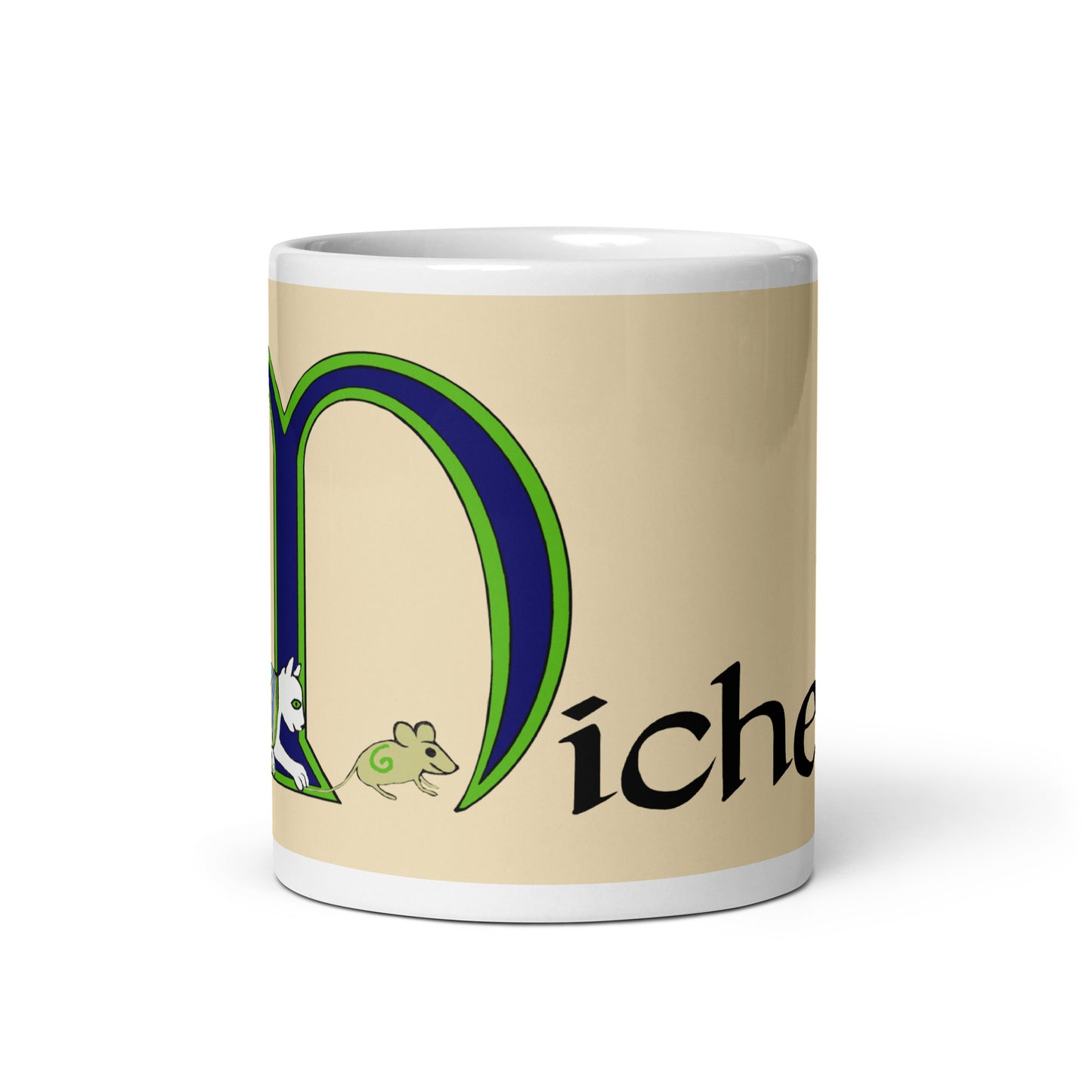 Mícheál (Michael) - Personalized white glossy mug with Irish name Mícheál (Free Shipping)