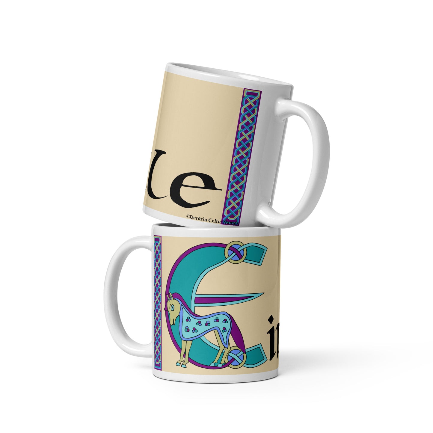 Eimíle (Emily) - Personalized white glossy mug with Irish name Eimíle (Free Shipping)