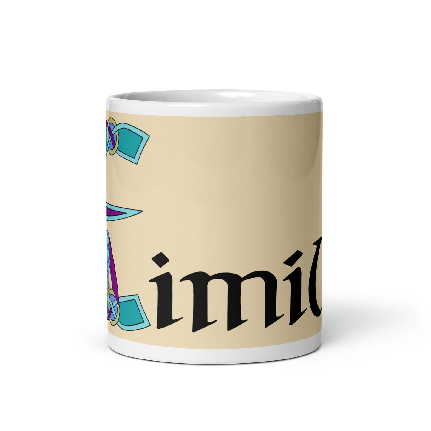 Eimíle (Emily) - Personalized white glossy mug with Irish name Eimíle (Free Shipping)