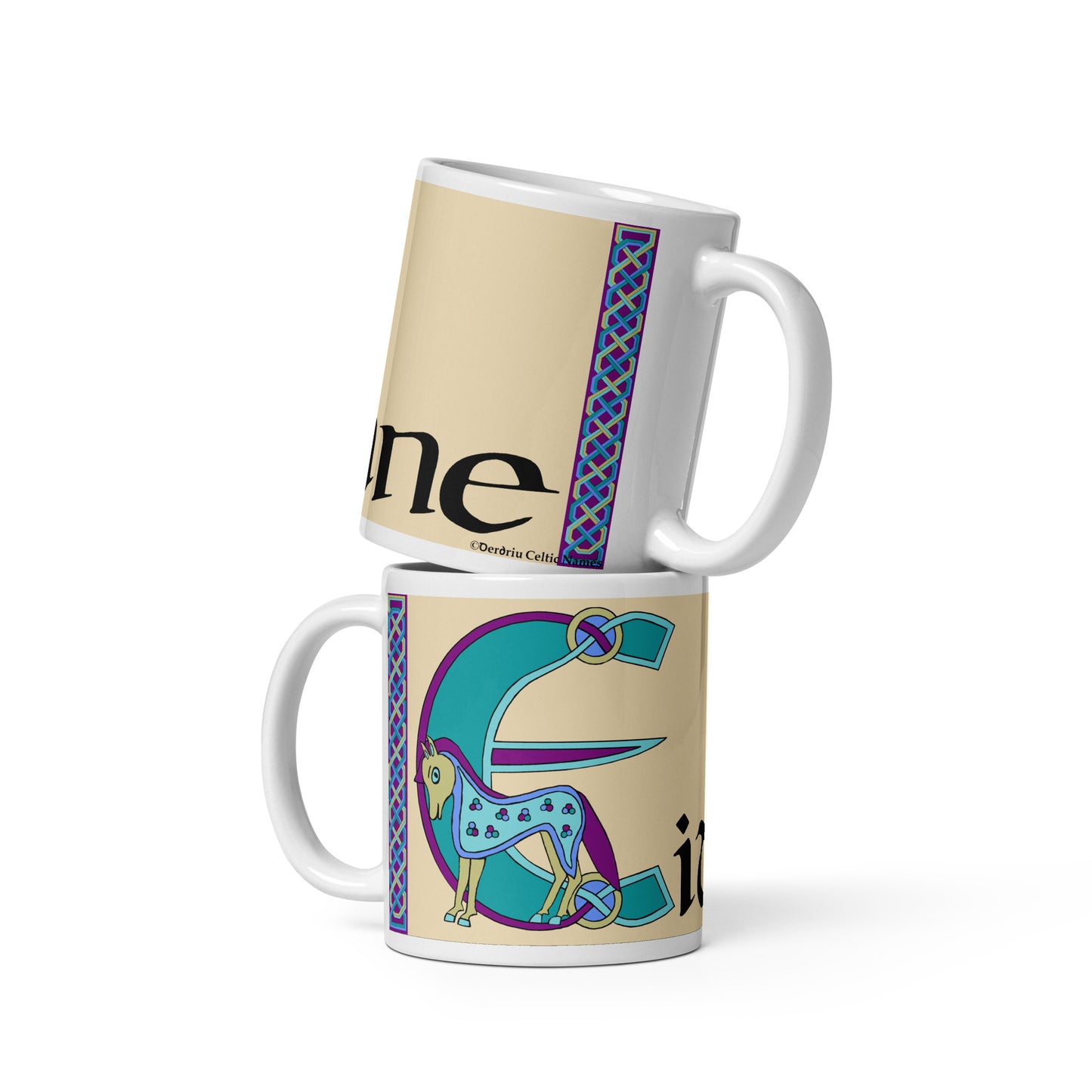 Eithne (Enya) - Personalized white glossy mug with Irish name Eithne (Free Shipping)