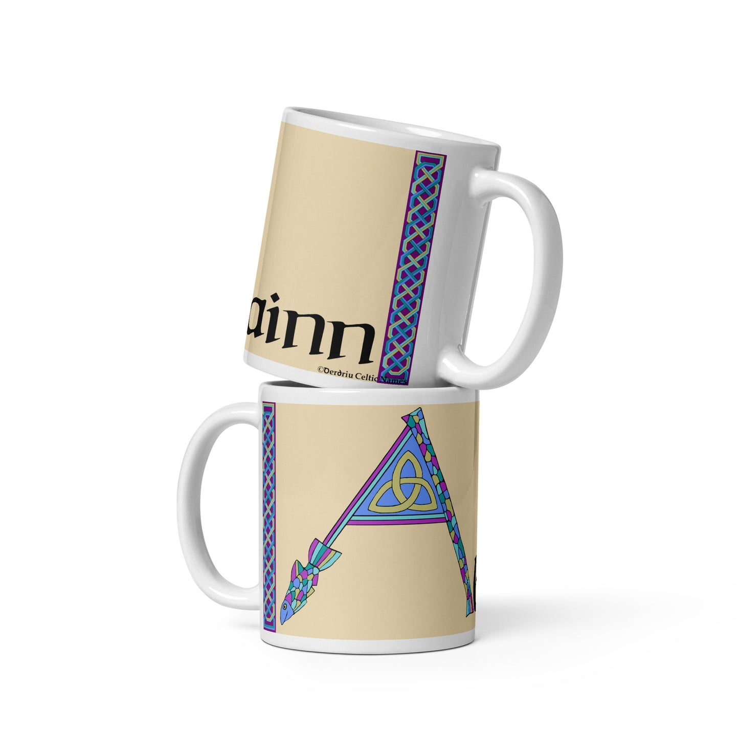 Abhainn (Brooke) - Personalized white glossy mug with Irish name Abhainn (Free Shipping)