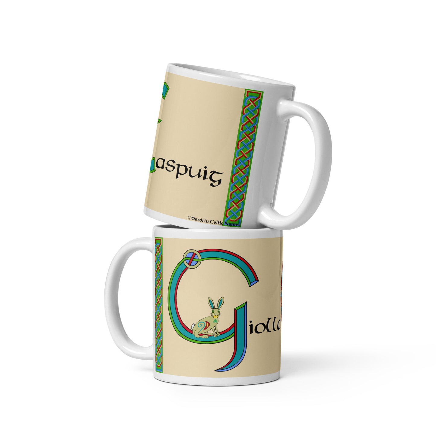 Giolla Easpuig (Archie) - Personalized white glossy mug with Irish name Giolla Easpuig (Free Shipping)