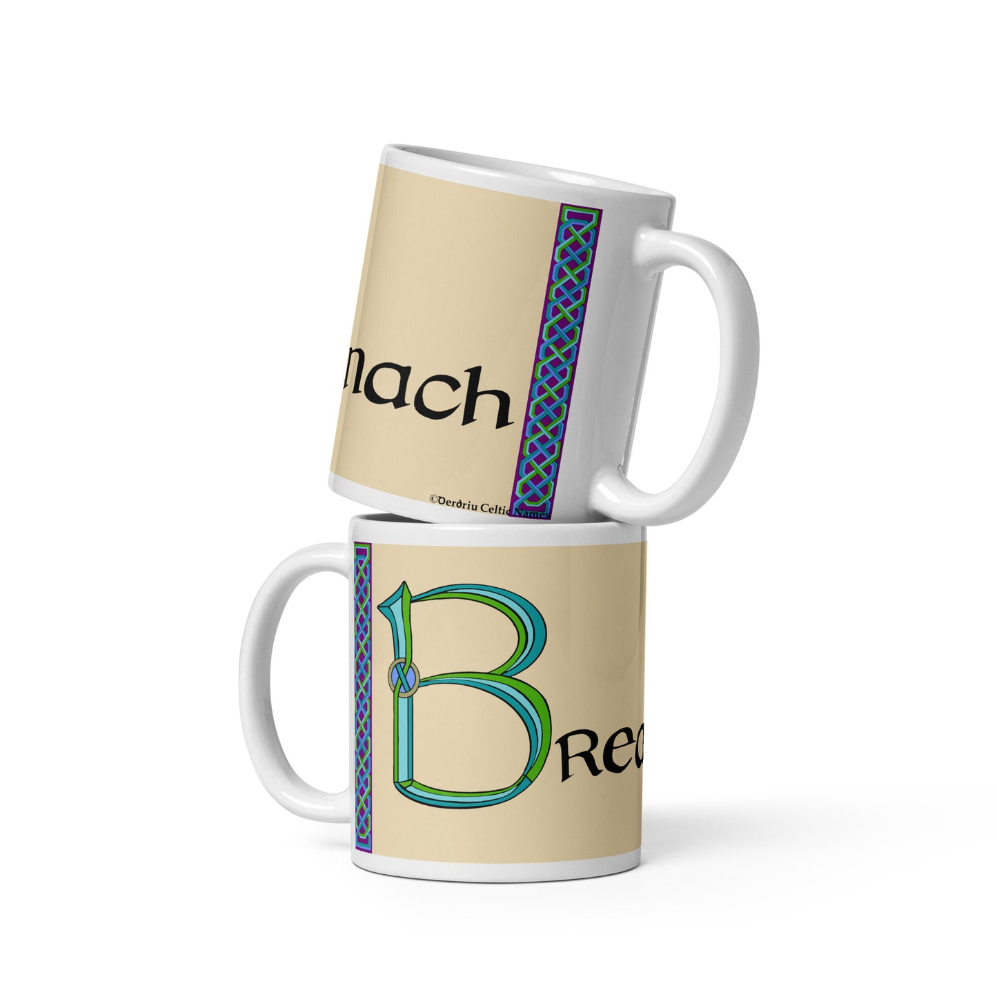 Breathnach (Walsh) - Personalized white glossy mug with Irish surname Breathnach (Free Shipping)