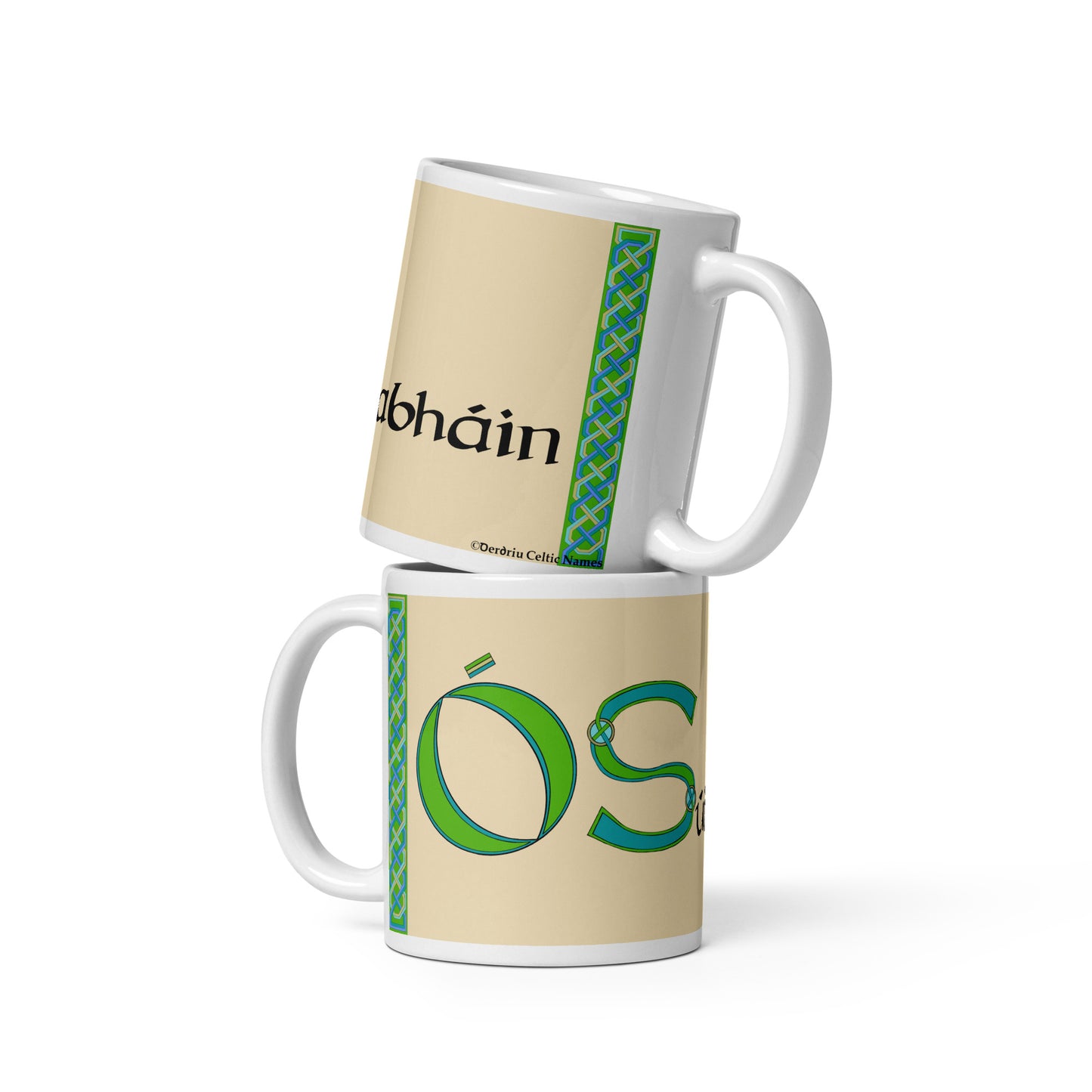 Ó Súilleabháin (O'Sullivan) - Personalized white glossy mug with Irish surname Ó Súilleabháin (Free Shipping)