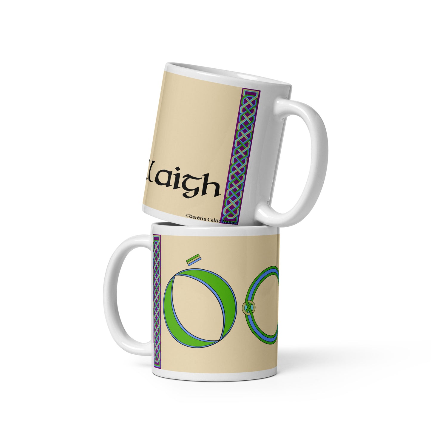 Ó Ceallaigh (Kelly) - Personalized white glossy mug with Irish surname Ó Ceallaigh (Free Shipping)