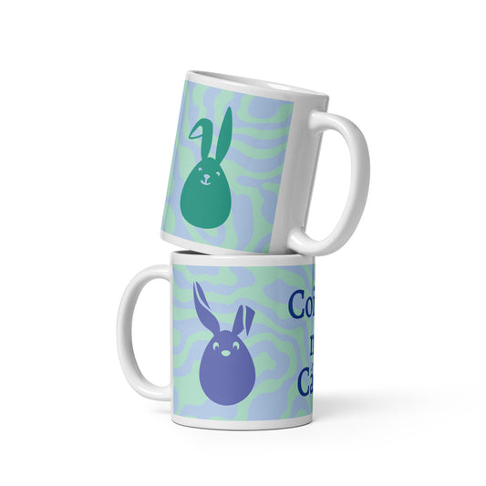 Coinín na Cásca (Easter Bunny) - Irish Language Easter White Glossy Mug (Free Shipping)