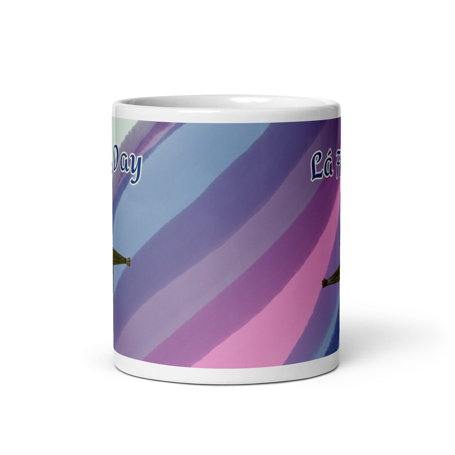 Lá Fhéile Bríde (Happy St Brigid's Day) Irish Language White Glossy Mug (Cross Design)