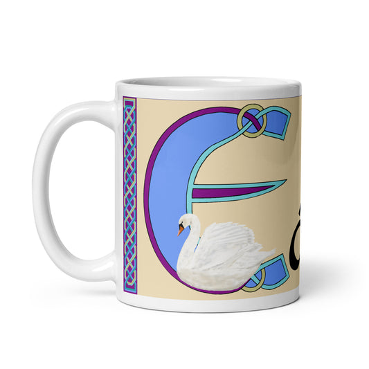Eábha (Ava) - Personalized white glossy mug with Irish name Eábha (Free Shipping)