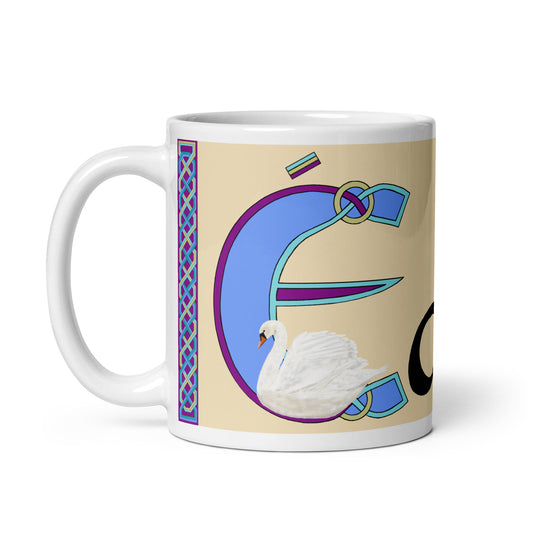 Éama (Emma) - Personalized white glossy mug with Irish name Éama (Free Shipping)