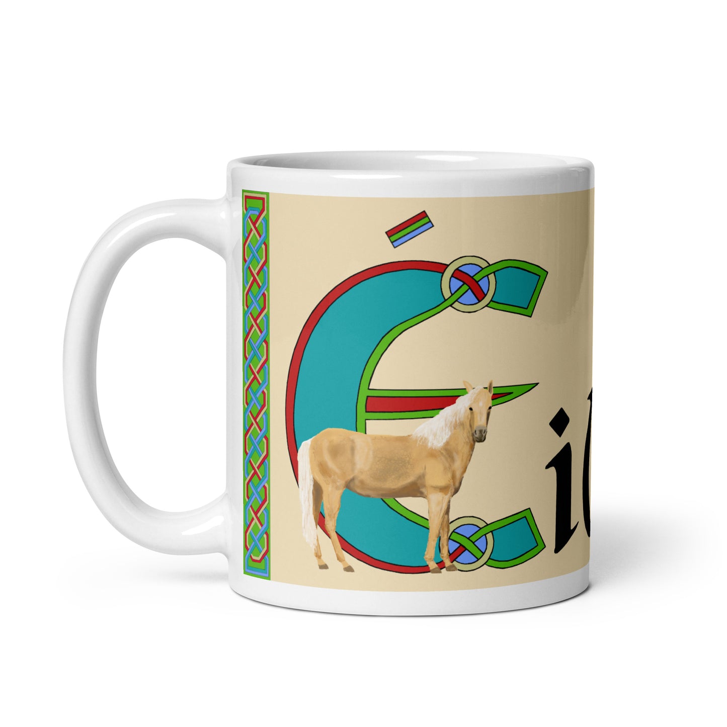 Éilias (Elijah) - Personalized white glossy mug with the Irish name Éilias (Free Shipping)