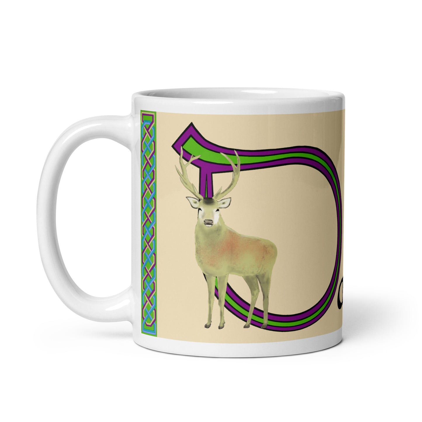 Damhnait (Dymphna) - Personalized white glossy mug with Irish name Damhnait (Free Shipping)