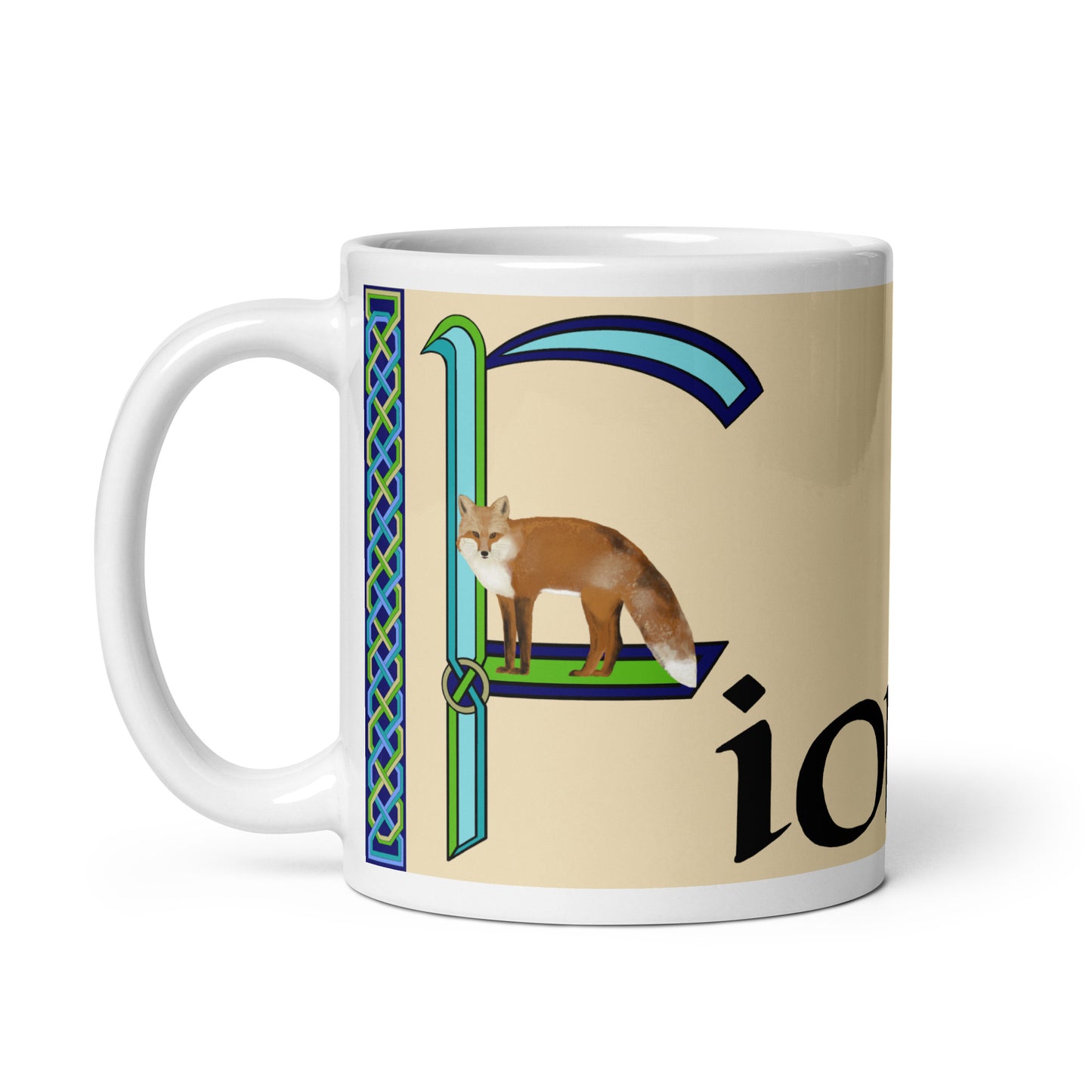 Fionán (Fionan)- Personalized white glossy mug with Irish name Fionán (Free Shipping)